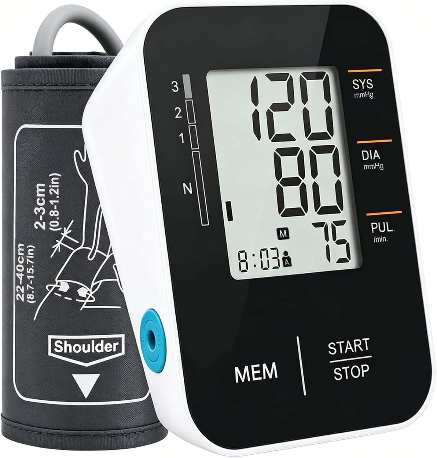 Blood Pressure Monitor Accurate Upper Arm BP Cuff for Home Use, Black
