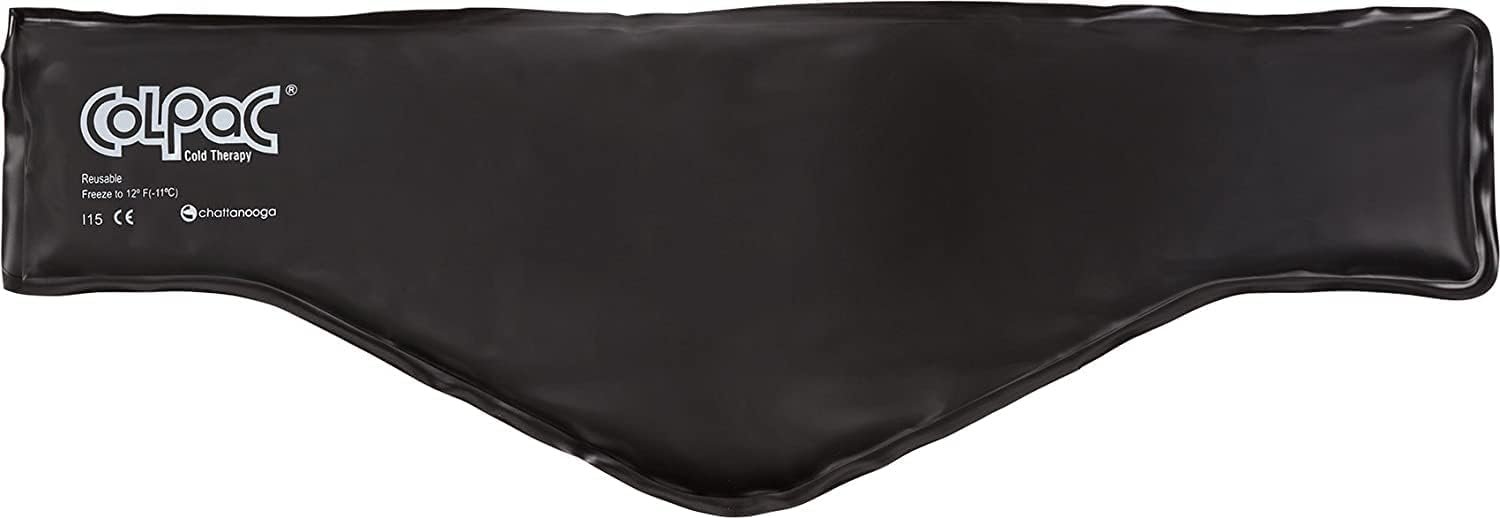 Chattanooga ColPac – Reusable Gel Ice Pack – Black Vinyl – Neck Contour – 21 inches – Cold Therapy – Knee, Arm, Elbow, Shoulder, Back – Aches, Swelling, Bruises, Sprains, Inflammation
