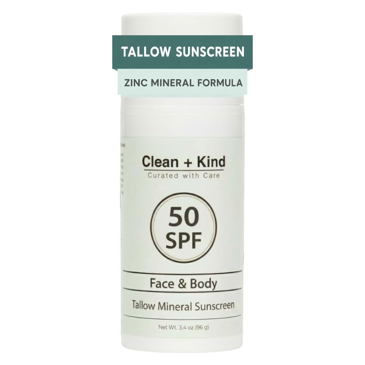 Organic Beef Tallow Sunscreen SPF 50 Zinc Oxide Vanilla Travel