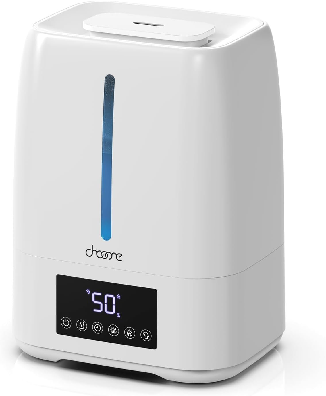 6L Top Fill Ultrasonic Humidifier – Cool and Warm Mist for Bedroom, Baby, Large Rooms & Plants, Smart Humidity Control, Aroma Diffuser, Night Light, 12H Timer, Quiet, White