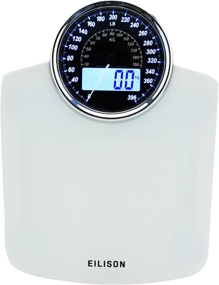 EILISON 2-in-1 Digital & Analog Bathroom Scale, 400 lbs, Large Display
