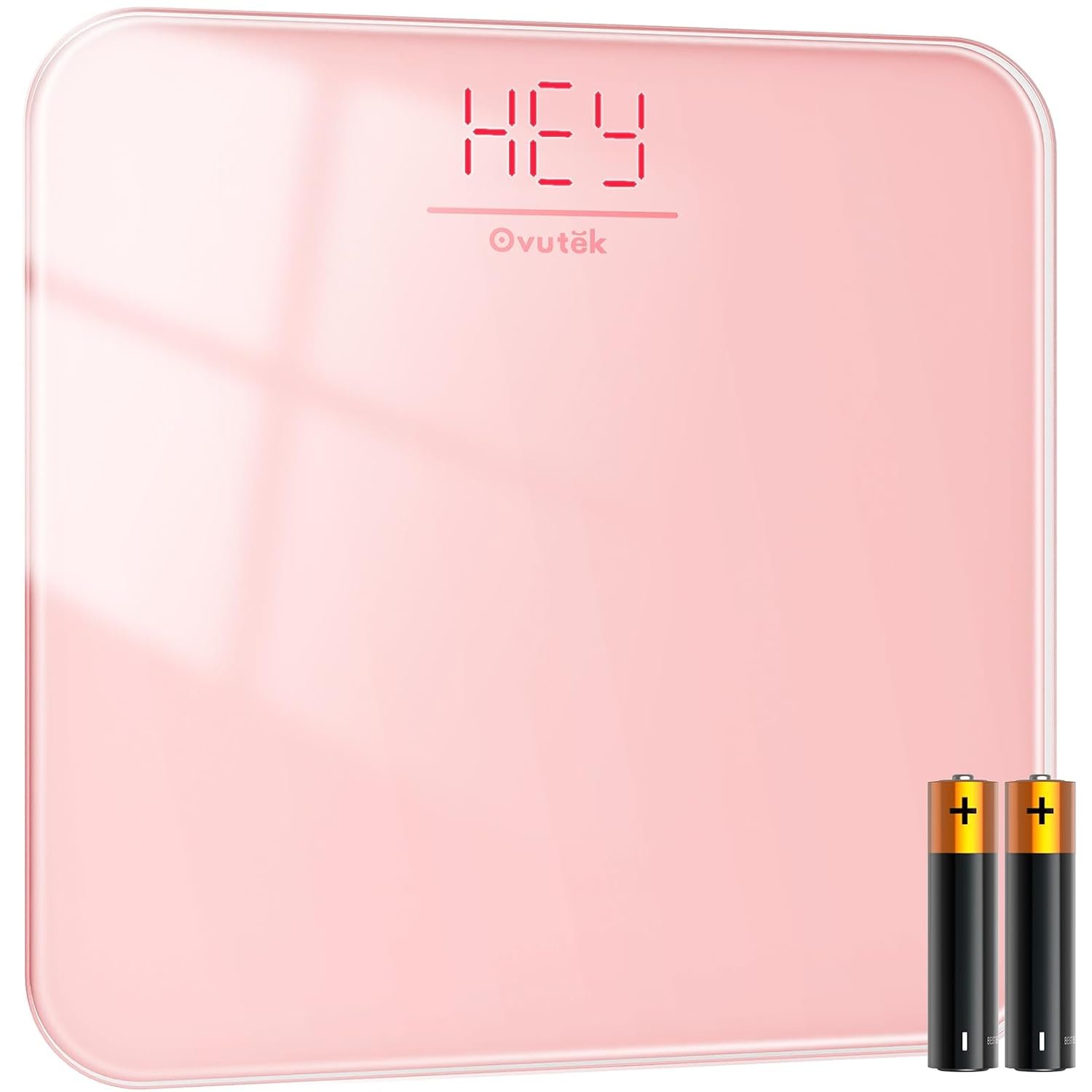 Ovutek Bathroom Scale for Body Weight, 5mm Tempered Glass, 400lb