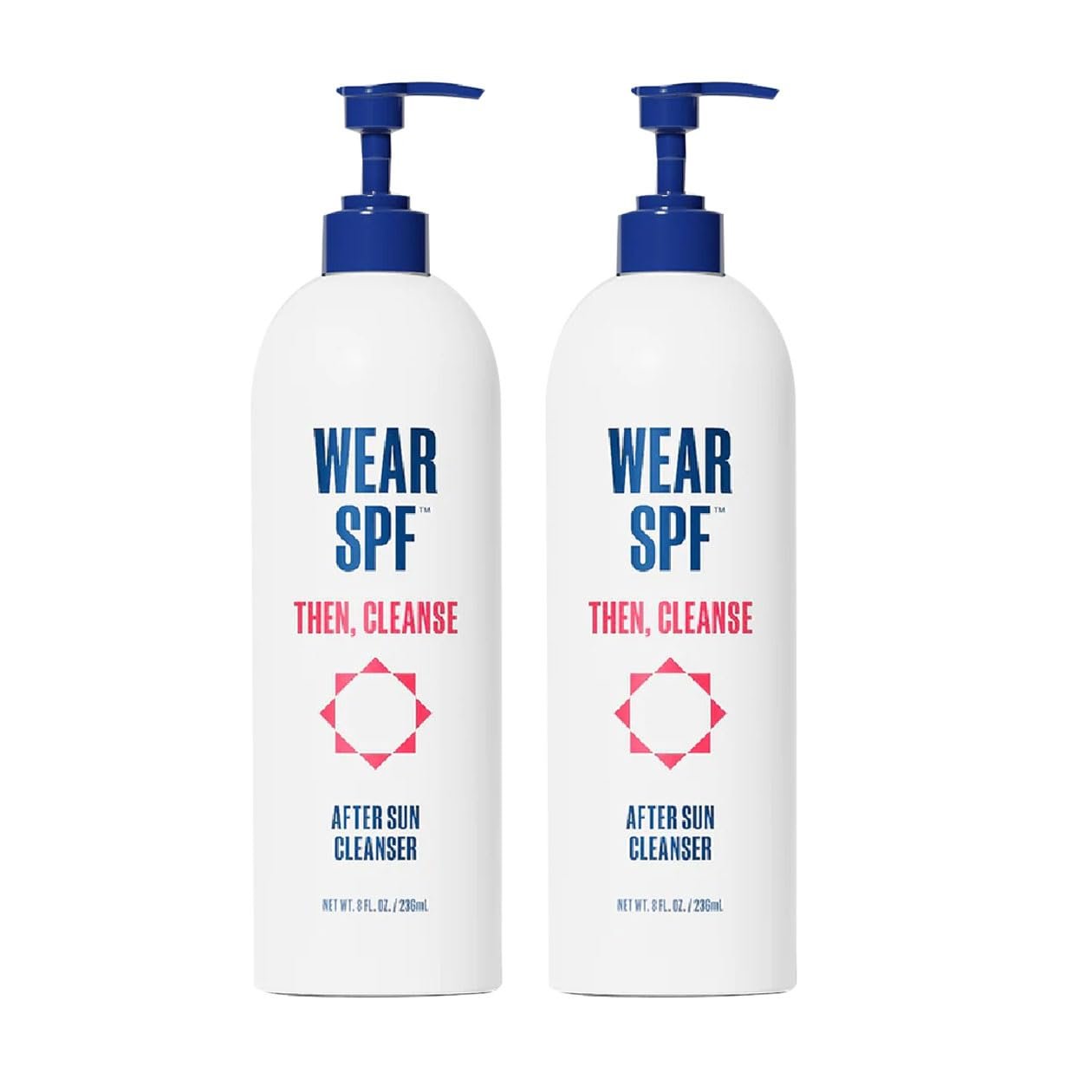 WearSPF After Sun Cleanser – Gentle Face Wash with Squalane & Ceramides, 8 oz 2-pack