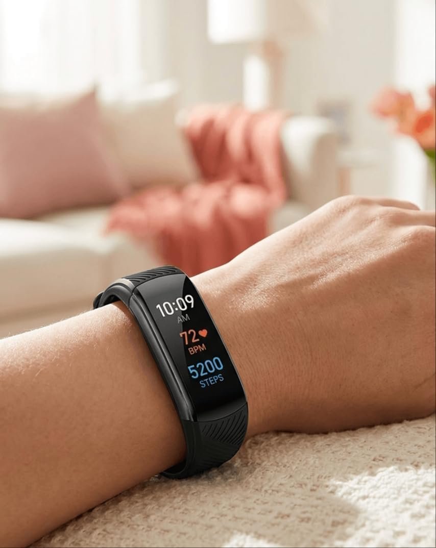 HeartCalm Wrist Monitor with 24/7 Heart Tracking, Sleep Monitor, Step Counter, Calorie Tracker, IP67 Water-Resistant Fitness Activity Band with Up to 7-Day Battery Life