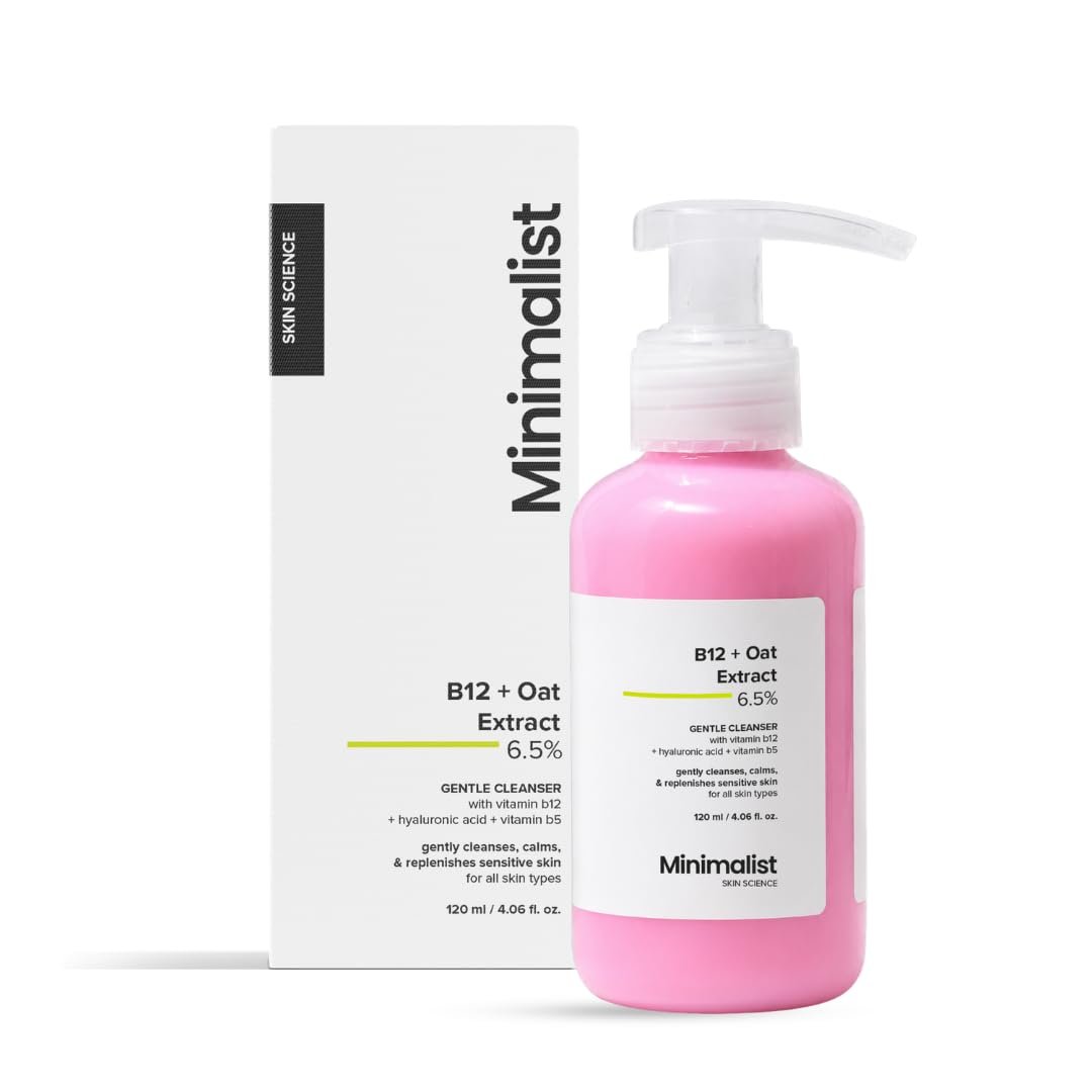 Minimalist 6% Oat Extract Gentle Cleanser with Hyaluronic Acid for Sensitive, Dry & Dehydrated Skin | Provides Hydration & Barrier Repair | For Women & Men | 4 Fl Oz / 120 ml