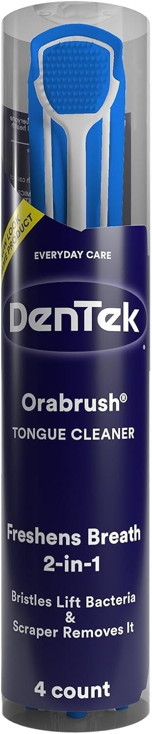 DenTek Orabrush Tongue Scraper, Gentle Tongue Cleaner Brush, 4ct