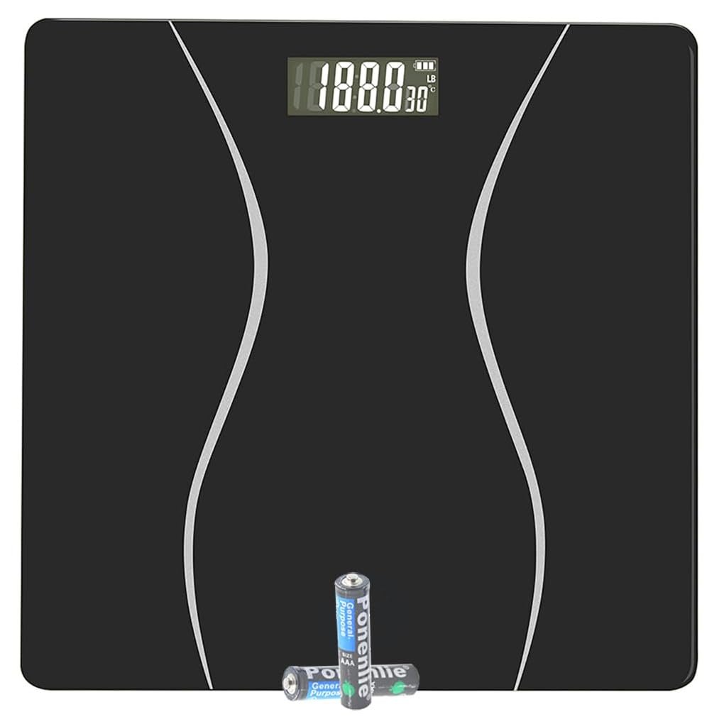 Scale for Body Weight, Digital Bathroom Scale, Weight Scales for People,Body Scale,Black,Max:400LB/180KG,2 Weighing Units: LB/KG