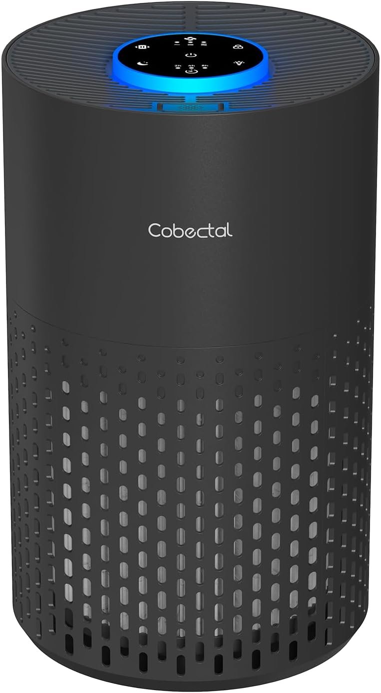Cobectal Air Purifiers for Home Bedroom with 3-in-1 Filter, Black