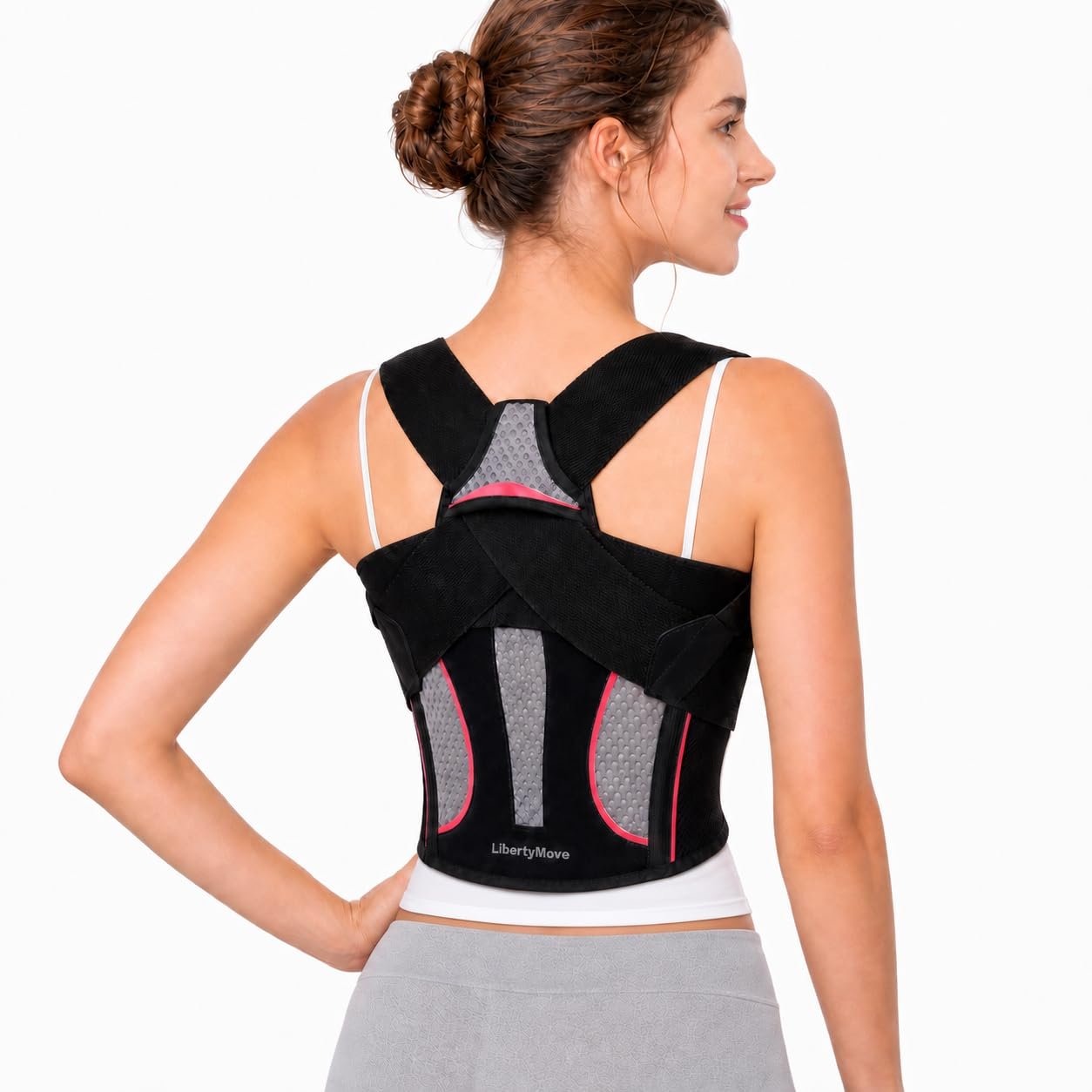 Posture Corrector for Women, Adjustable Upper Back Brace with Wide Shoulder Straps and Underarm Comfort Straps, Breathable Posture Support for Daily Wear