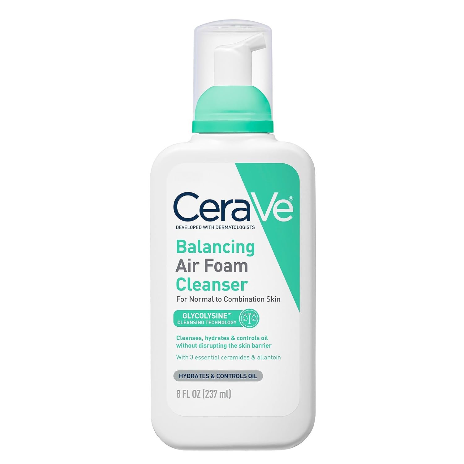 CeraVe Air Foam Face Wash, Hydrating Facial Cleanser, Combination Skin, 8oz