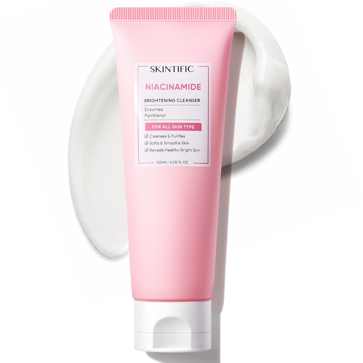 SKINTIFIC Niacinamide Brightening Cleanser Face Wash, 4.05fl oz/120ml