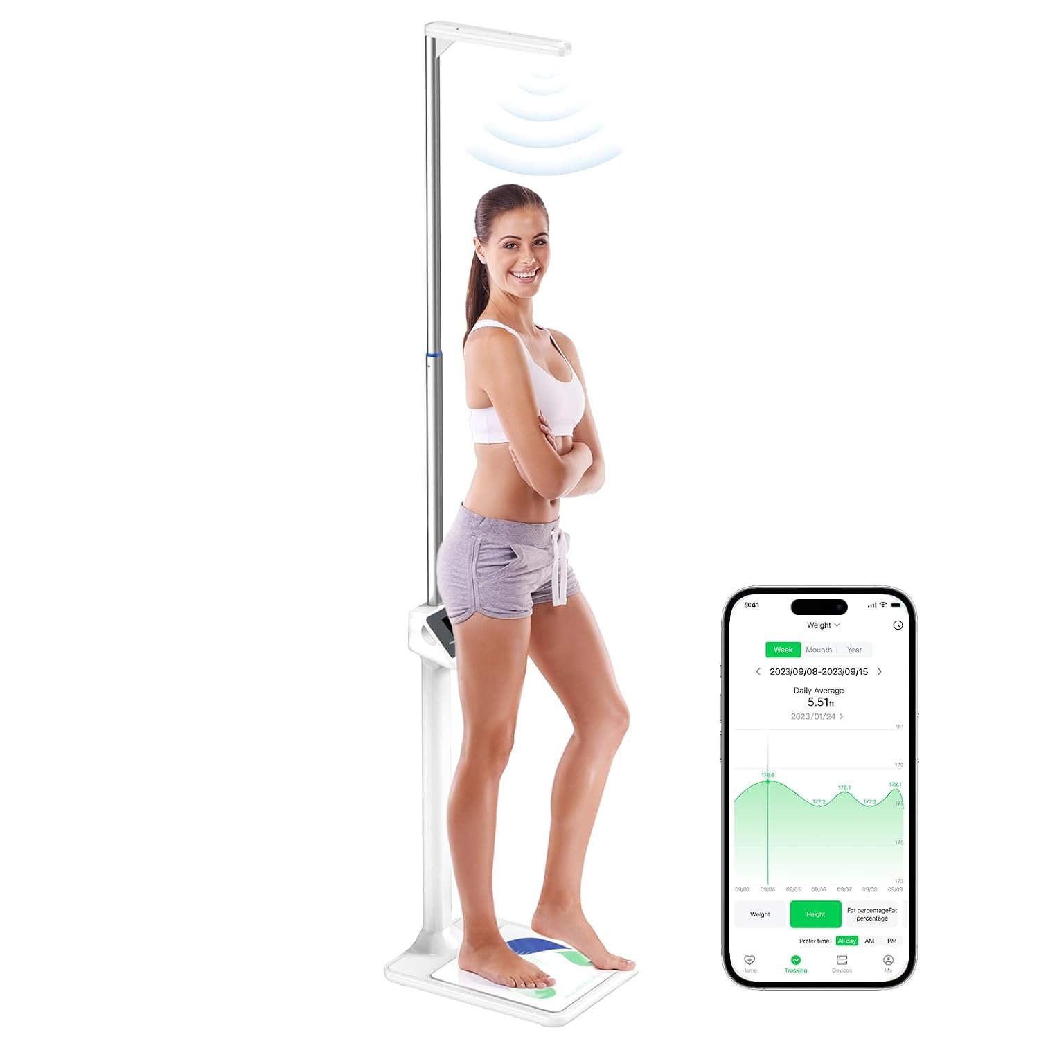 arboleaf Ultrasonic Height and Weight Scale, Digital Physician Scale