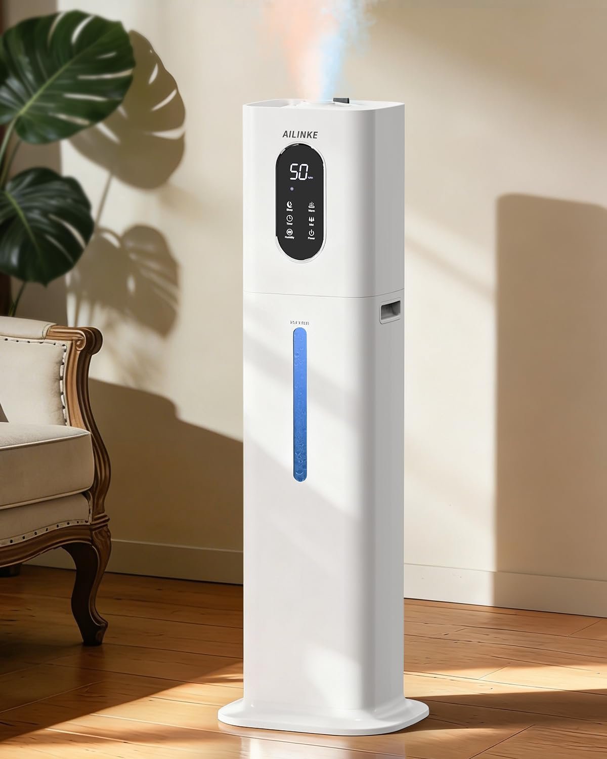 Humidifiers for Bedroom 500 sq ft,2.1Gal/8L Dual Mist Humidifier Large Room