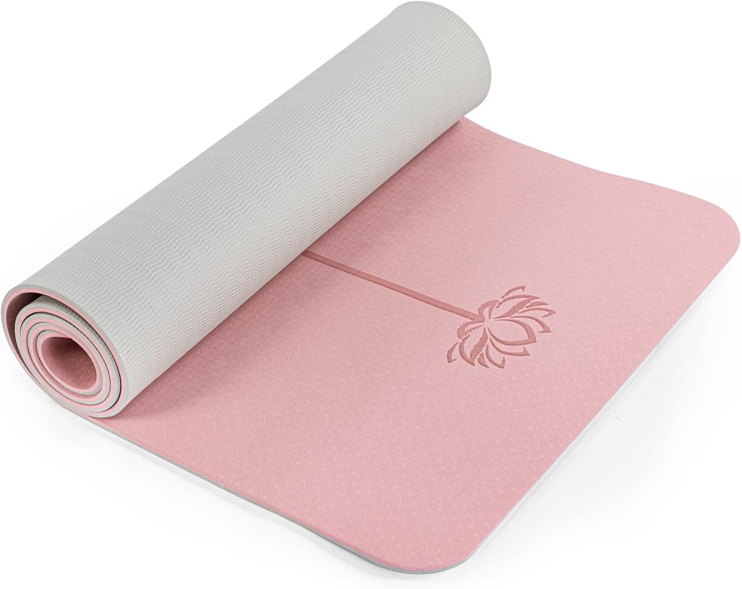 Yoga Mat Non Slip, Pilates Fitness Mats, Eco Friendly, Anti-Tear 1/4″ Thick Yoga Mats for Women, Exercise Mats for Home Workout with Carrying Sling and Storage Bag