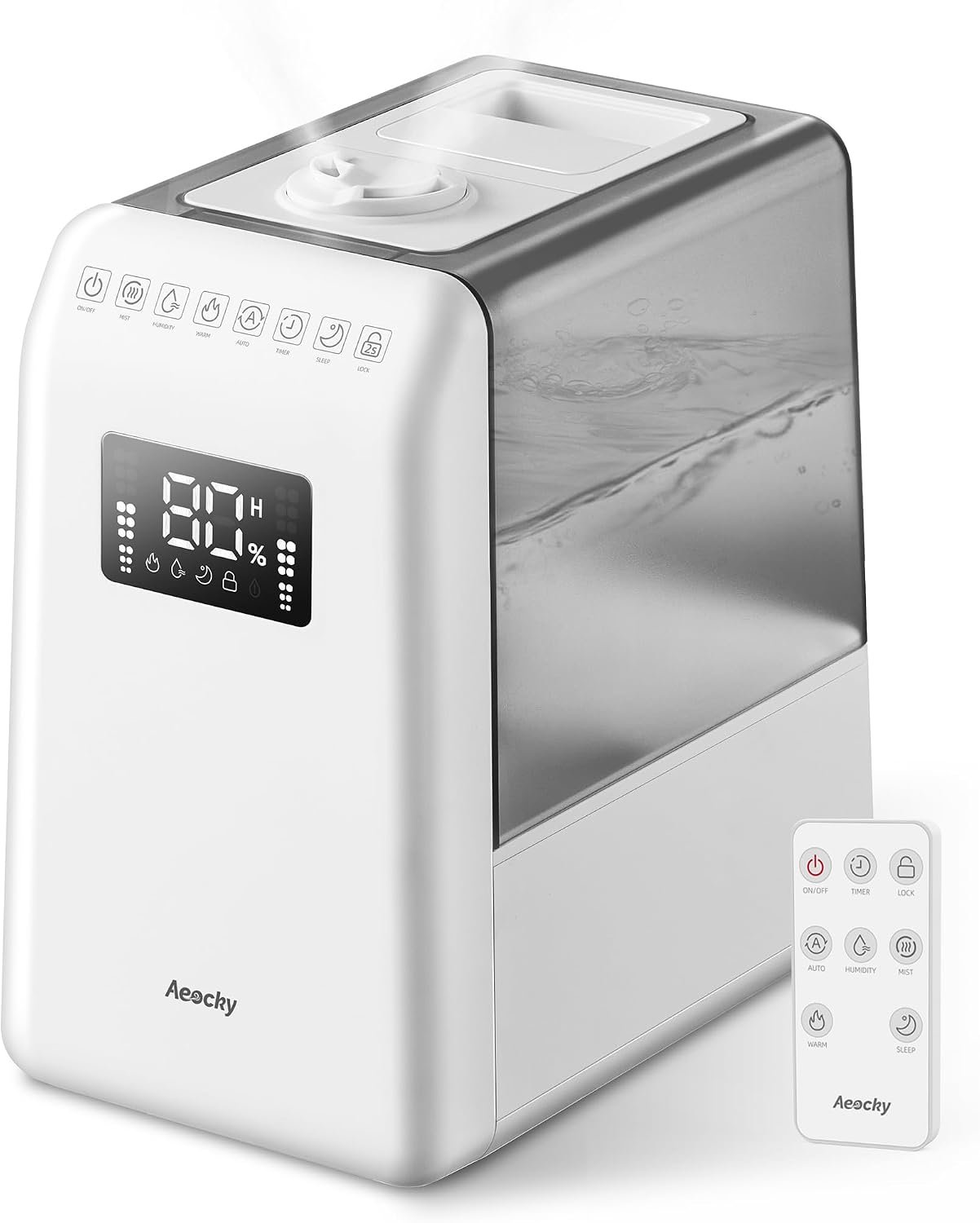 AEOCKY 6L Top-Fill Warm and Cool Mist Humidifier, 600ml/h for 821ft²