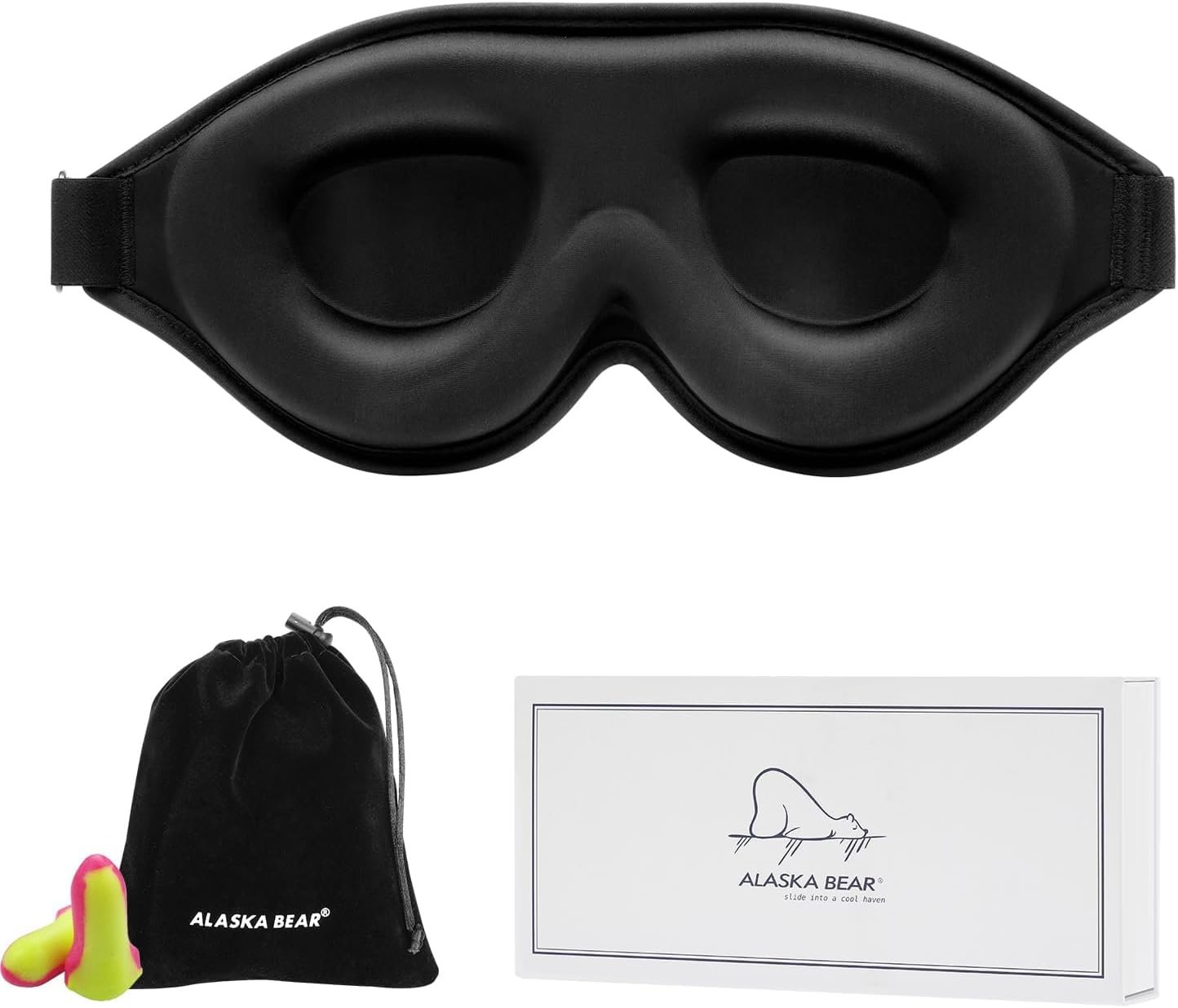 ALASKA BEAR Sleep Mask Deep Contoured Eye Cups for Women and Men