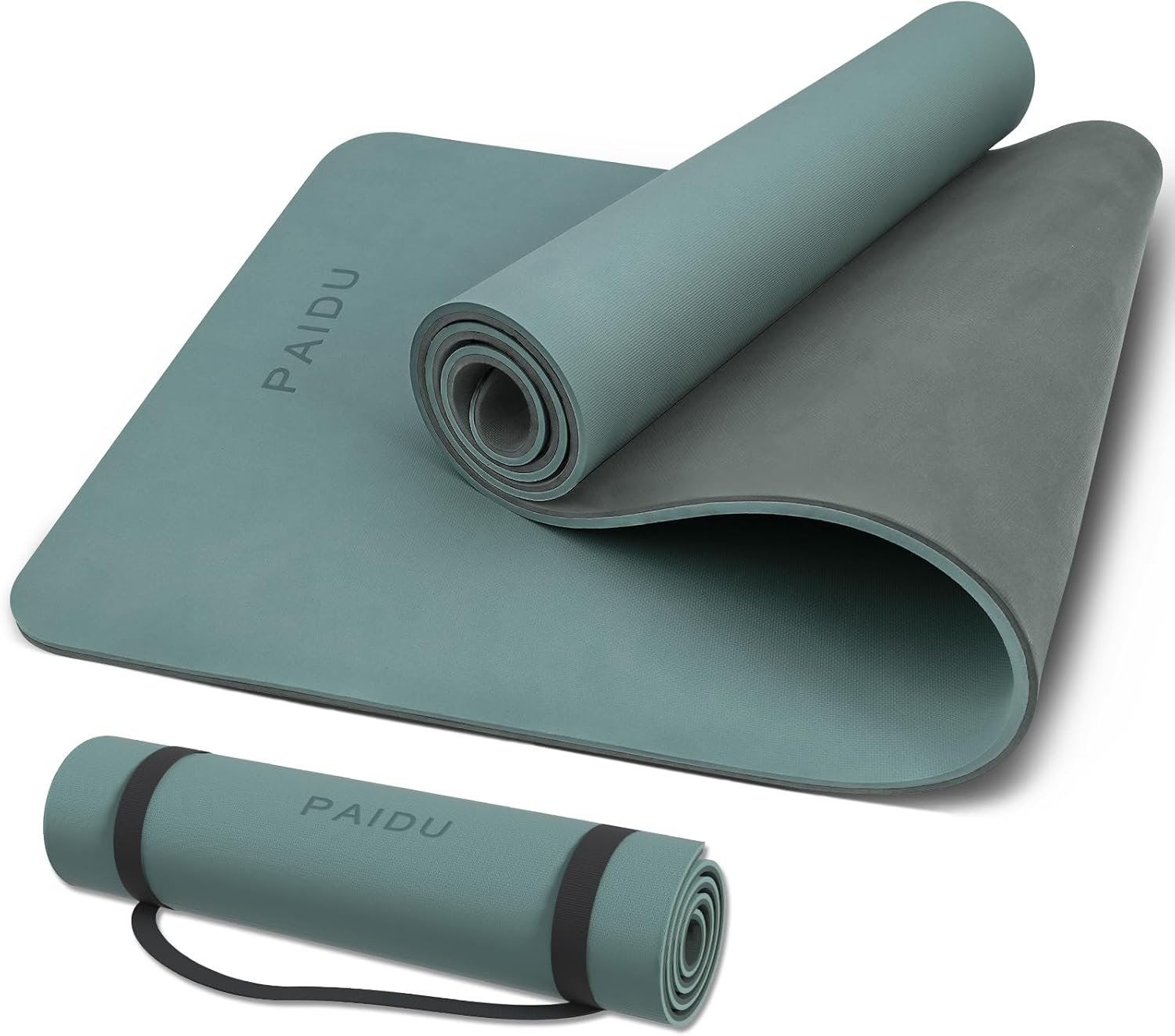 PAIDU POE Yoga Mat （10mm）Extra Thick Fitness Mat 72″x24″ with Carry Strap