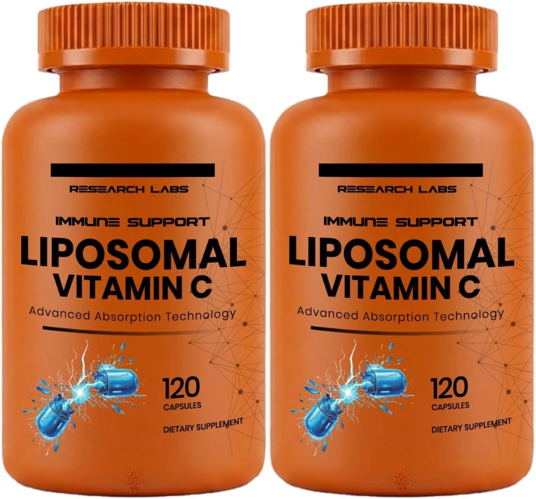 Research Labs Liposomal Vitamin C Supplement w/Enhanced Absorption LipoQuil-C™ | 2 Fer 1 ad 240 Capsules Total Immune Support Collagen Booster | High Dose Fat Soluble Vita C 1000mg Buffered | Non GMO