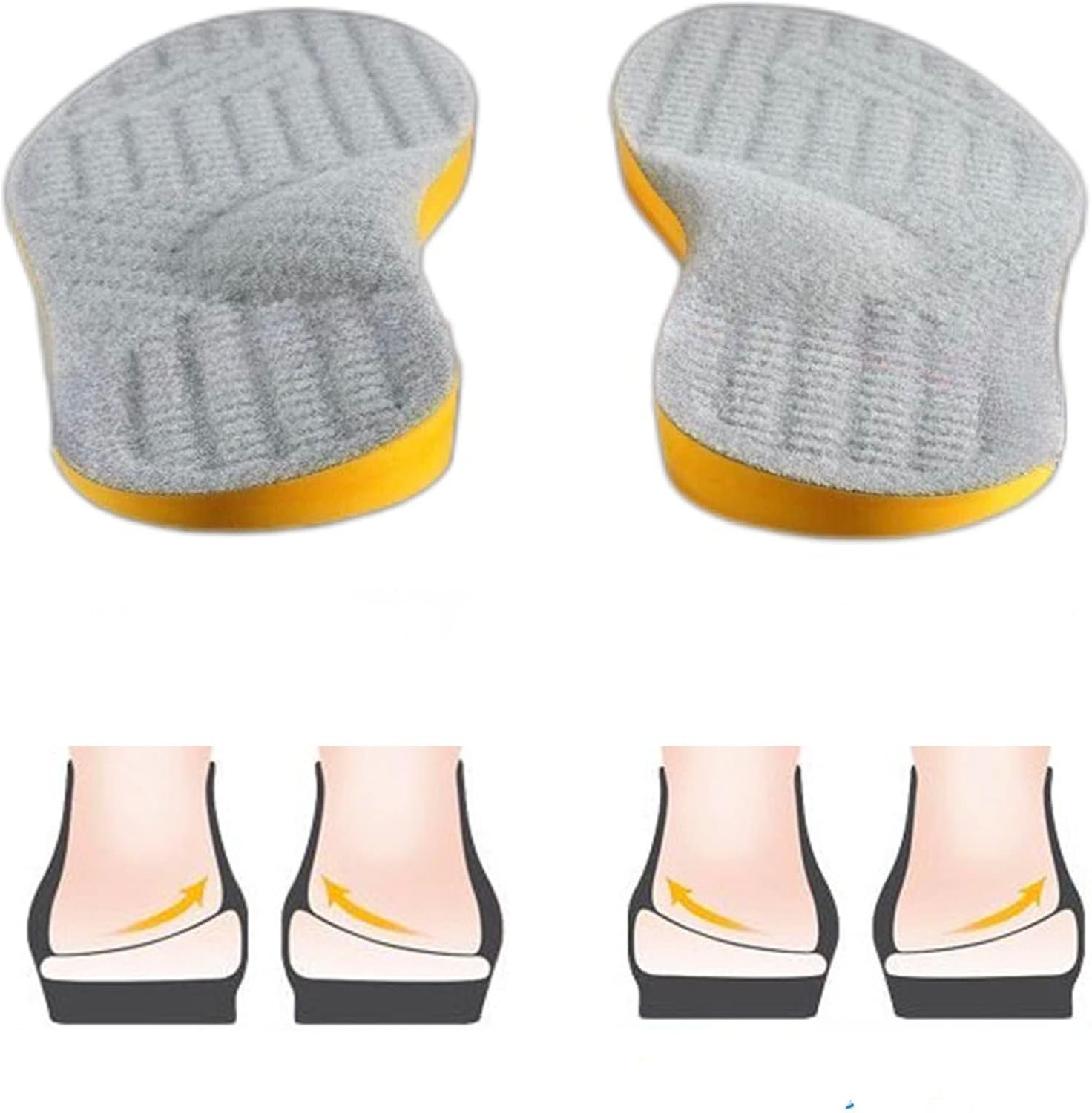 Goofort Women Men Posture Correcting Orthotic Insoles 4 in 1 Gel Insoles Flat feet Arch Support Orthopedic overpronation Supination Plantar Fasciitis Metatarsalgia X/O Valgus Varus Shoe Inserts