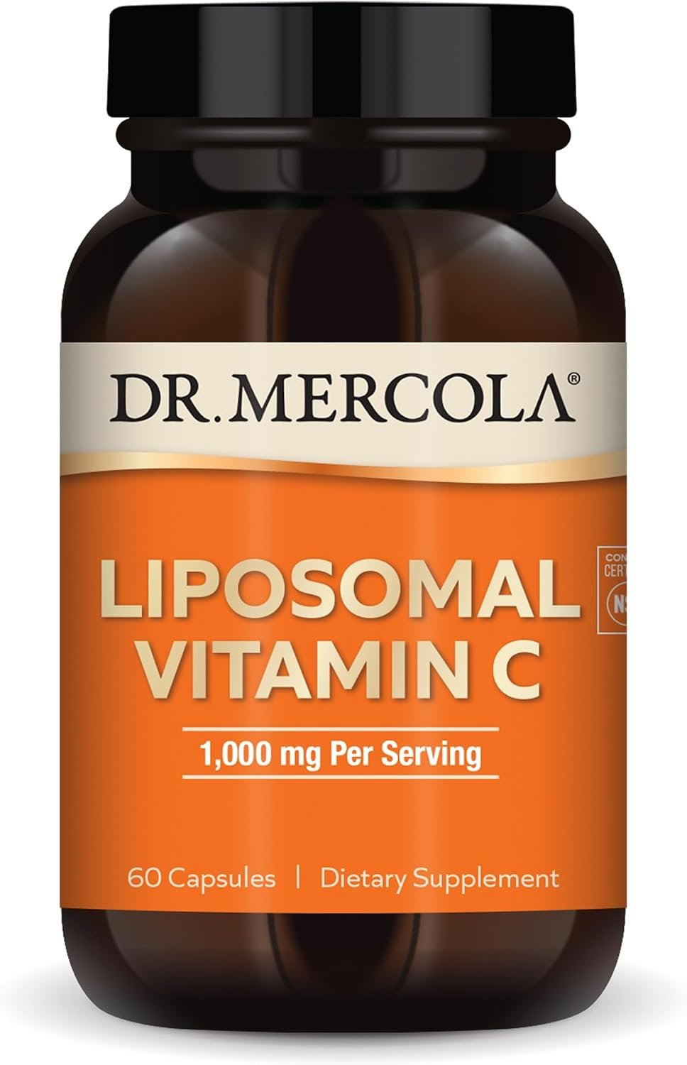 Dr. Mercola Liposomal Vitamin C, 1,000 mg, 60 Capsules (30 Servings)