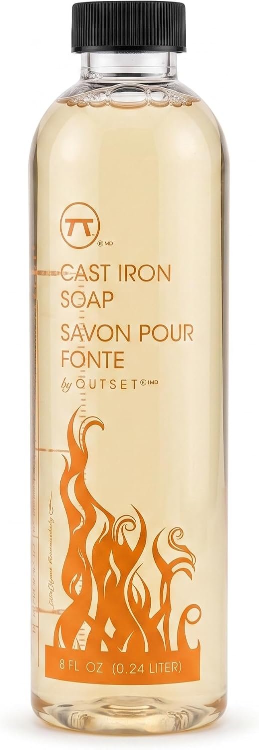 Outset Cast Iron Soap, Natural Cast Iron Cleaner and Rust Remover, 8 Ounces