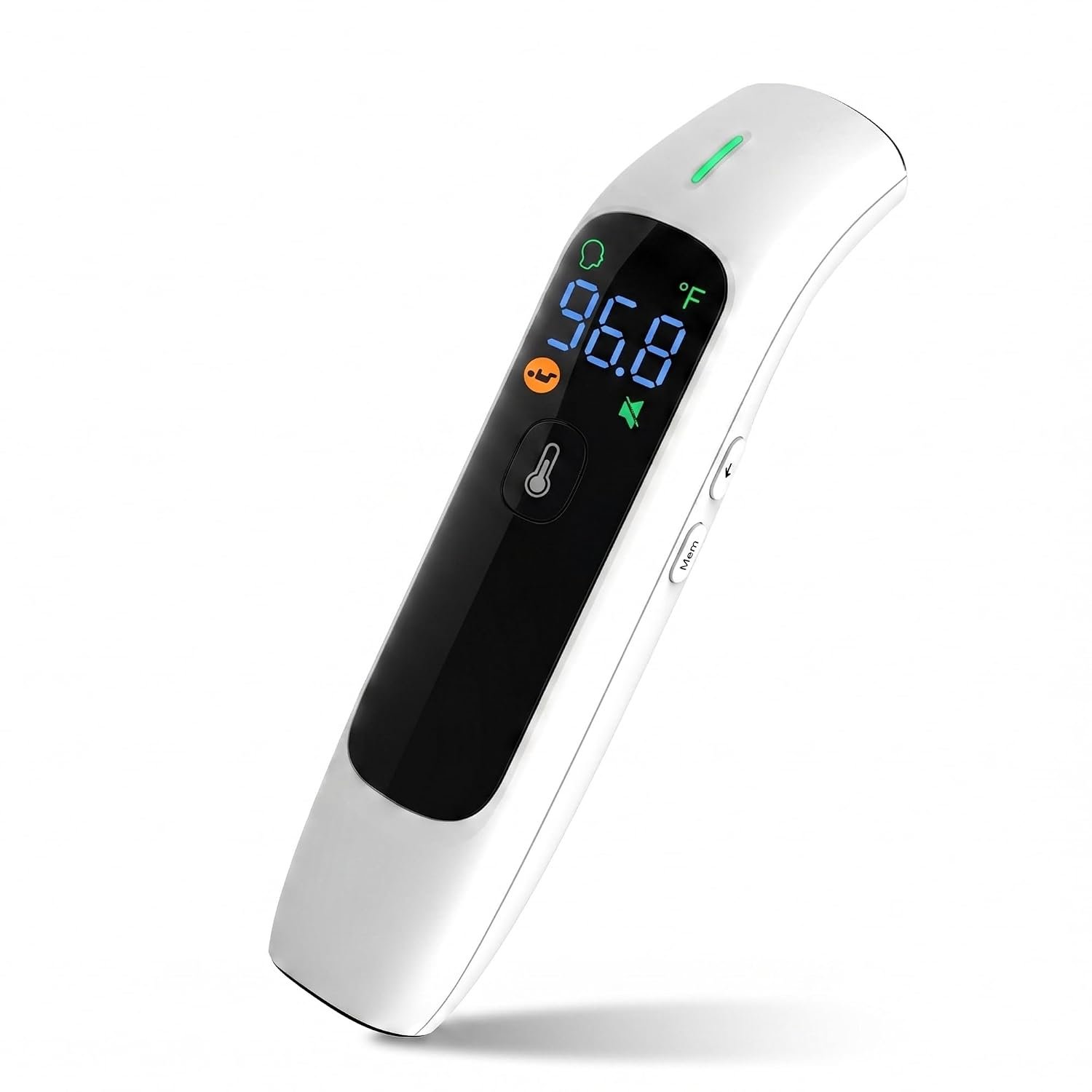 No-Touch Infrared Forehead Thermometer for Adults & Kids – 1-Second Fast Reading, 3-Mode Digital Thermometer (Forehead, Object & Room), Fever Alarm with 3-Color Indicator, Mute Mode, 35 Memory Recall