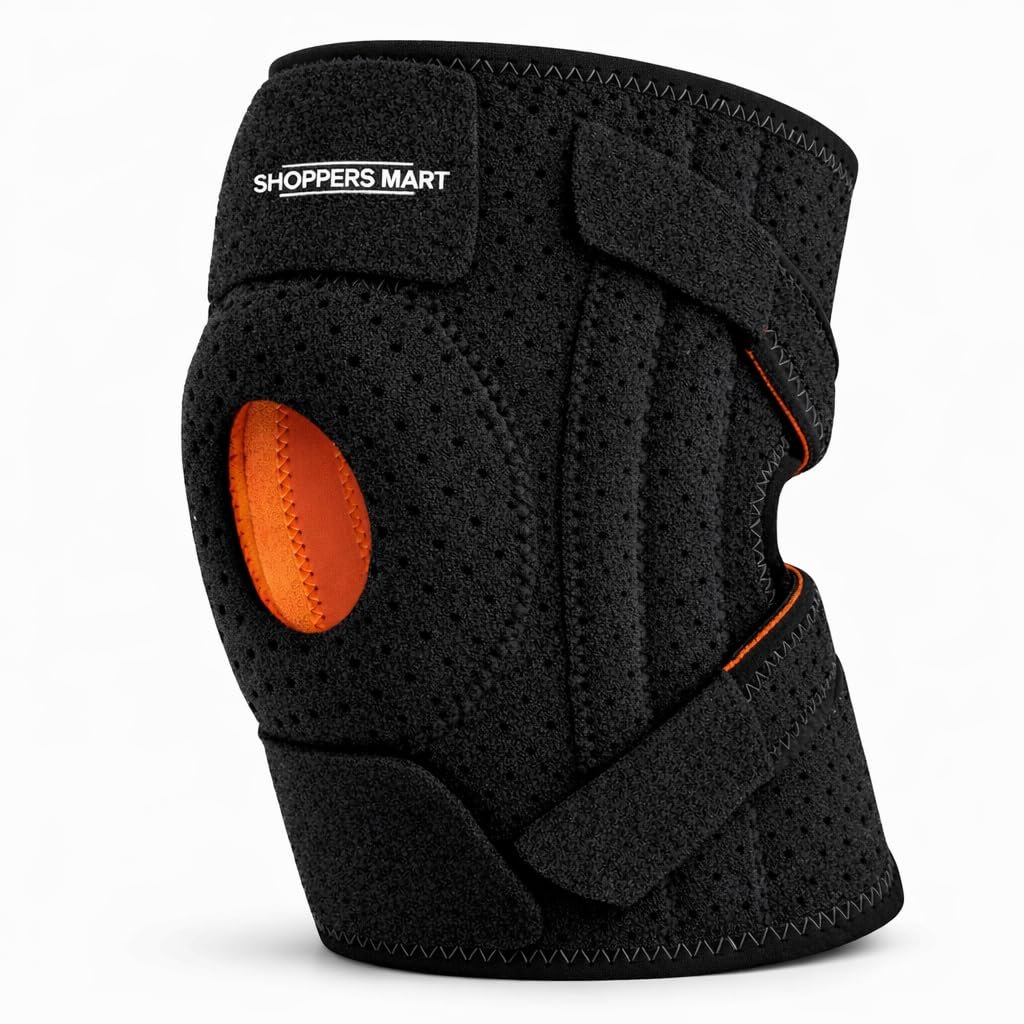 Knee Brace with Open Patella & Side Stabilizers, Adjustable Compression Knee Support for Men & woman, Breathable Support for Knee Pain, Running, Gym, Arthritis Relief