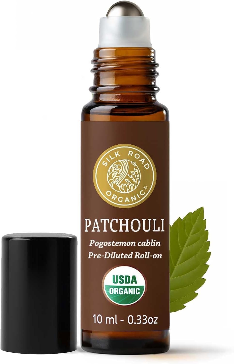 Silk Road Organic Patchouli Essential Oil Sultry Roll On, USDA Certified