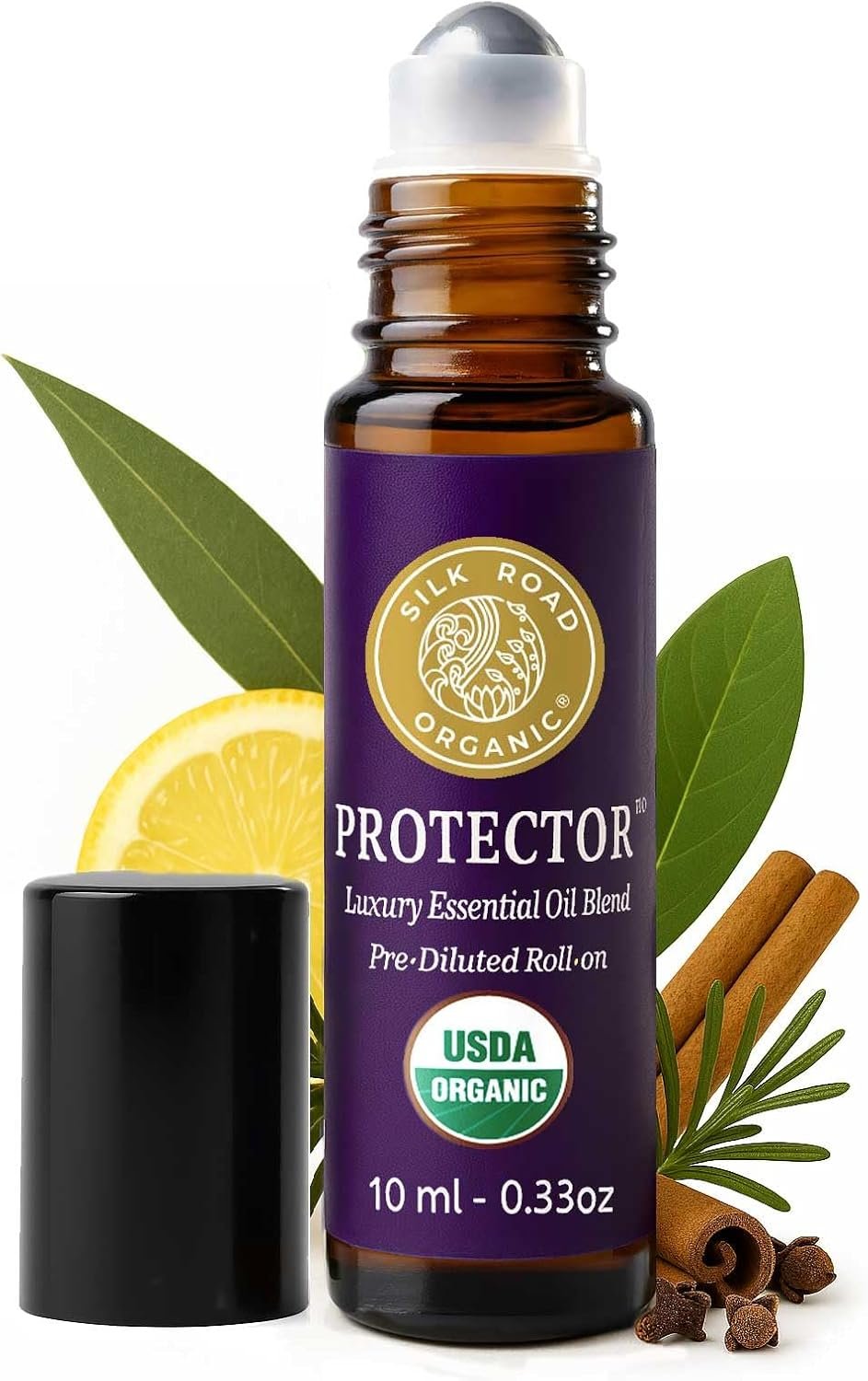 Silk Road Organic Protector Essential Oil Immunity Roll-On, USDA Certified