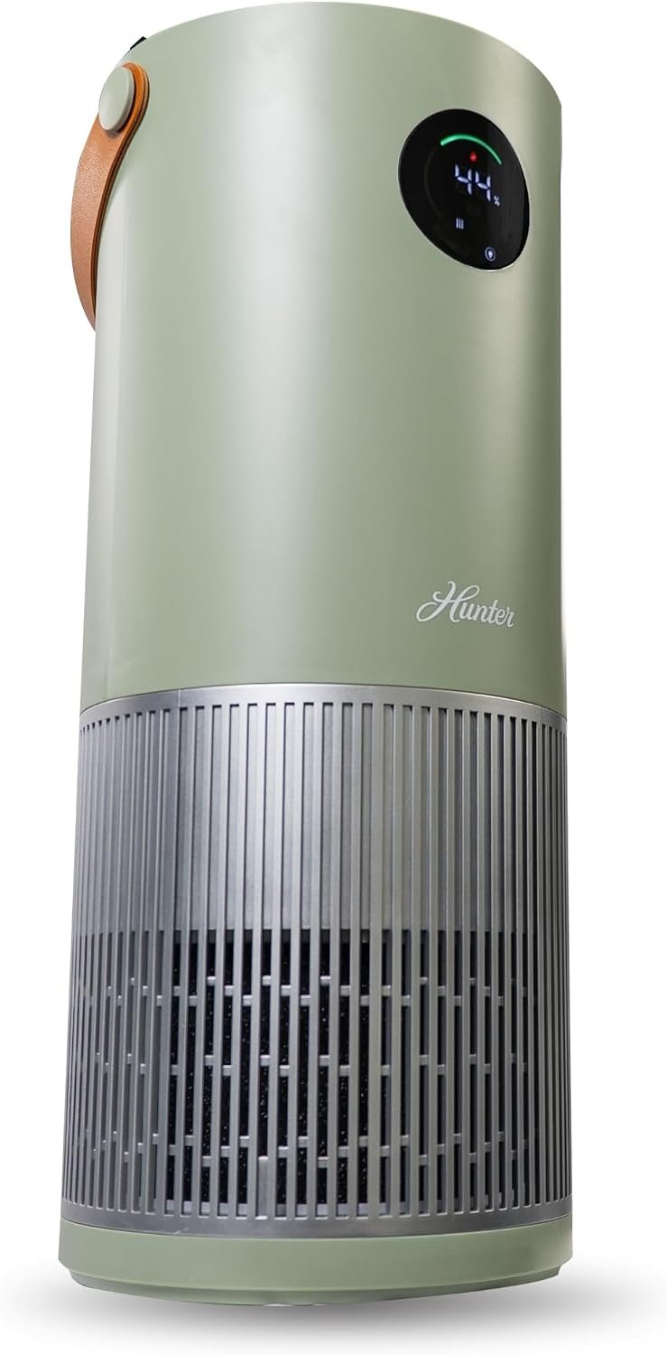 Hunter 1.1 Gal Evaporative Humidifier and Air Purifier In One, Sage/Silver