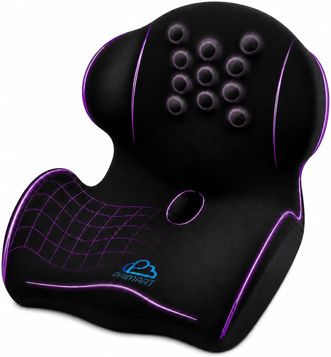 Ergonomic Memory Foam Seat Cushion for Office Chair, Car Seat, Dining, Gaming Chair & Wheelchair | Sciatica, Tailbone & Coccyx Pain and Pressure Relief | Lumbar & Lower Back Support Pillow One Piece