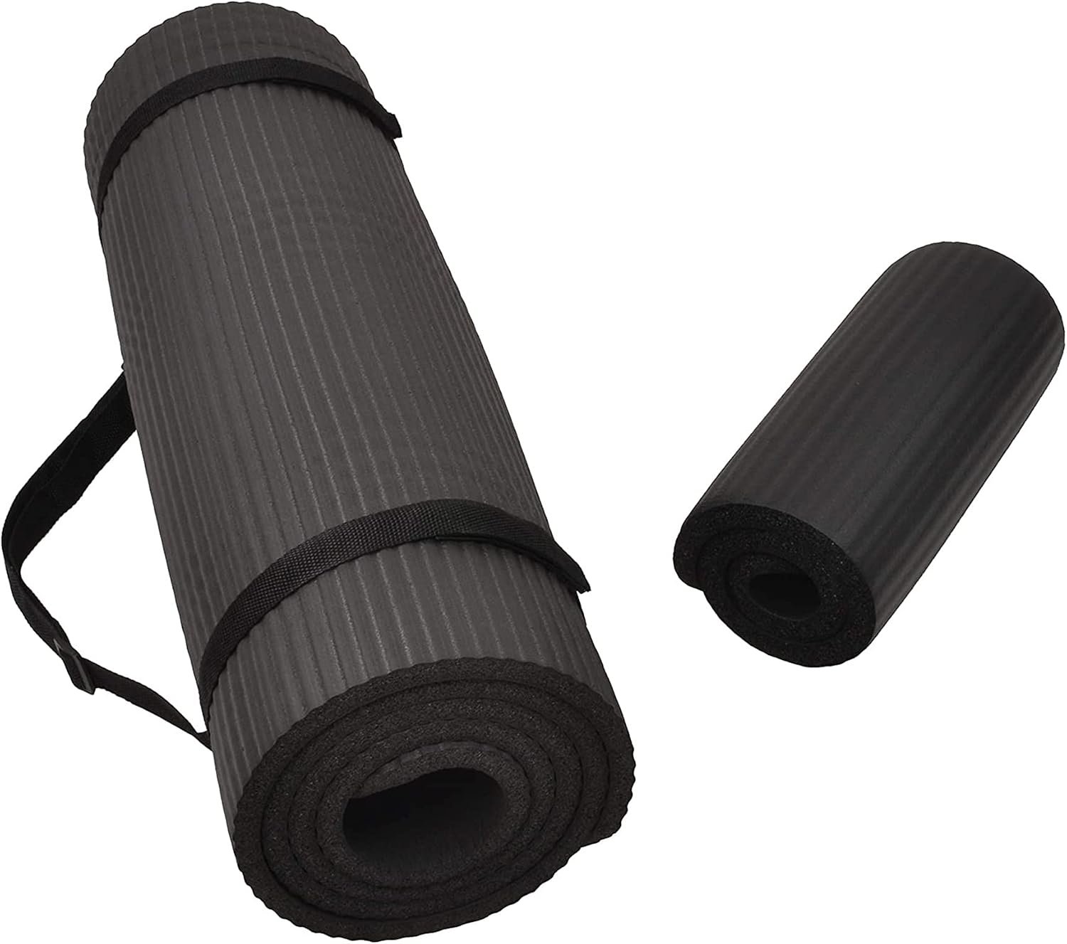 Fitvids All Purpose 1/2-Inch Extra Thick High Density Anti-Tear Exercise Yoga Mat and Knee Pad with Carrying Strap, Multiple Colors