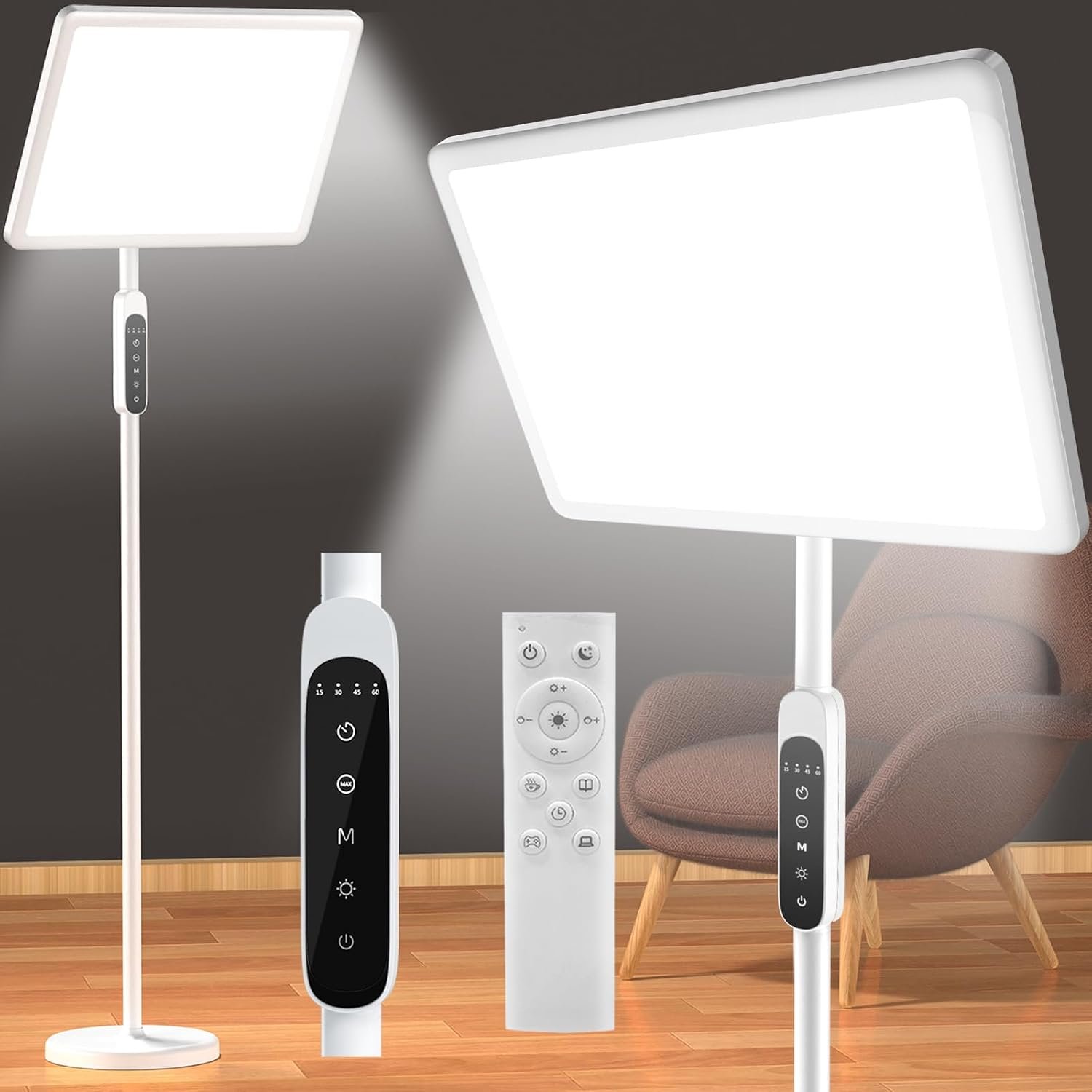 12000 Lux Light Therapy Lamp, Full Spectrum Sunlight Lamp, UV-Free Sun Lamp