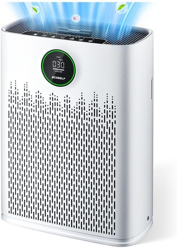 Air Purifiers for Home Large Room, Cover Up to 2400 Ft² with True HEPA Filter, Smart Mode, PM2.5 Air Quality Display, 22dB Sleep Mode, Aromatherapy & 360°Air Outlet, HAP603, White
