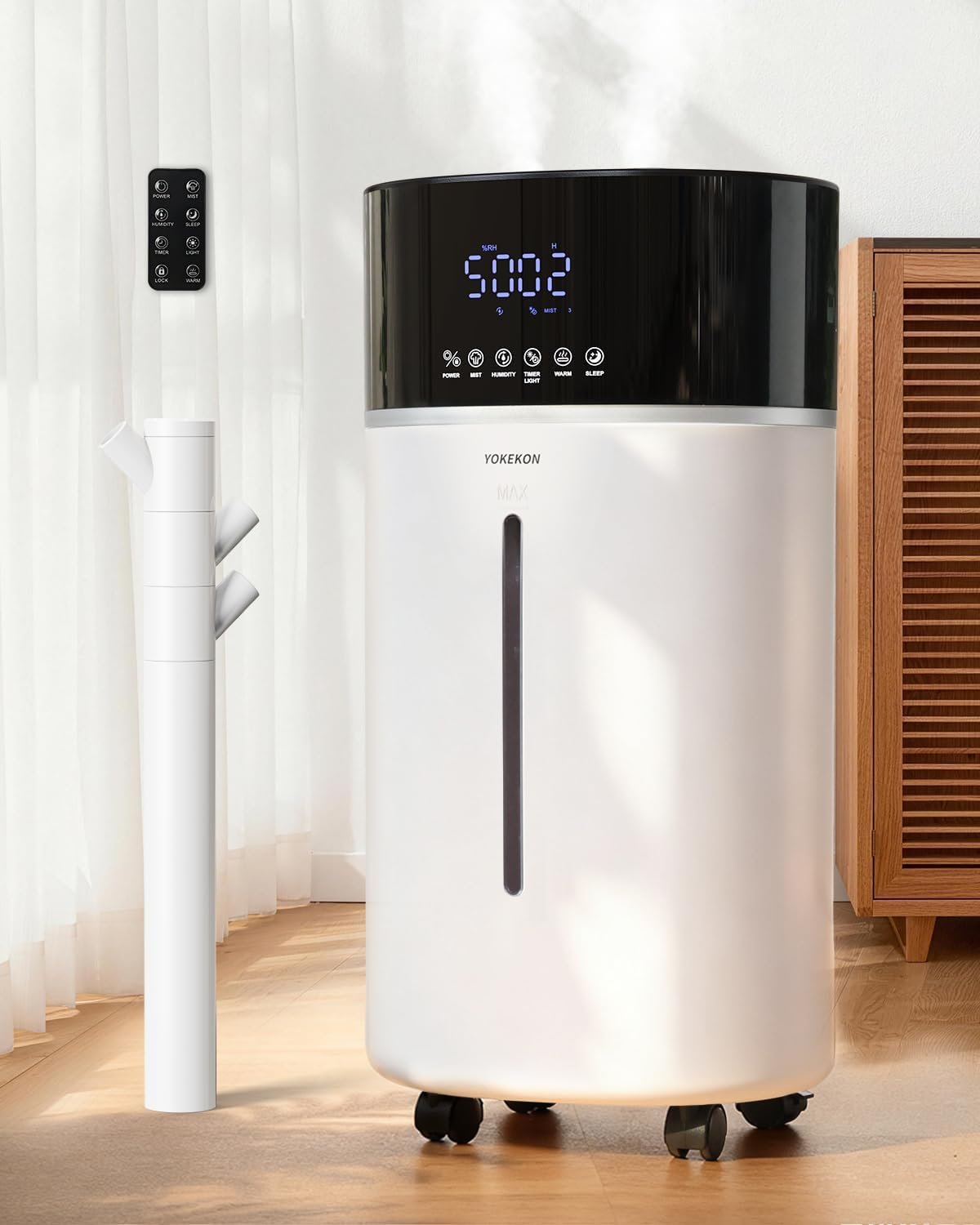 Yokekon 4.76Gal/18L Humidifier Large Room Bedroom Home 2500 sq ft,White