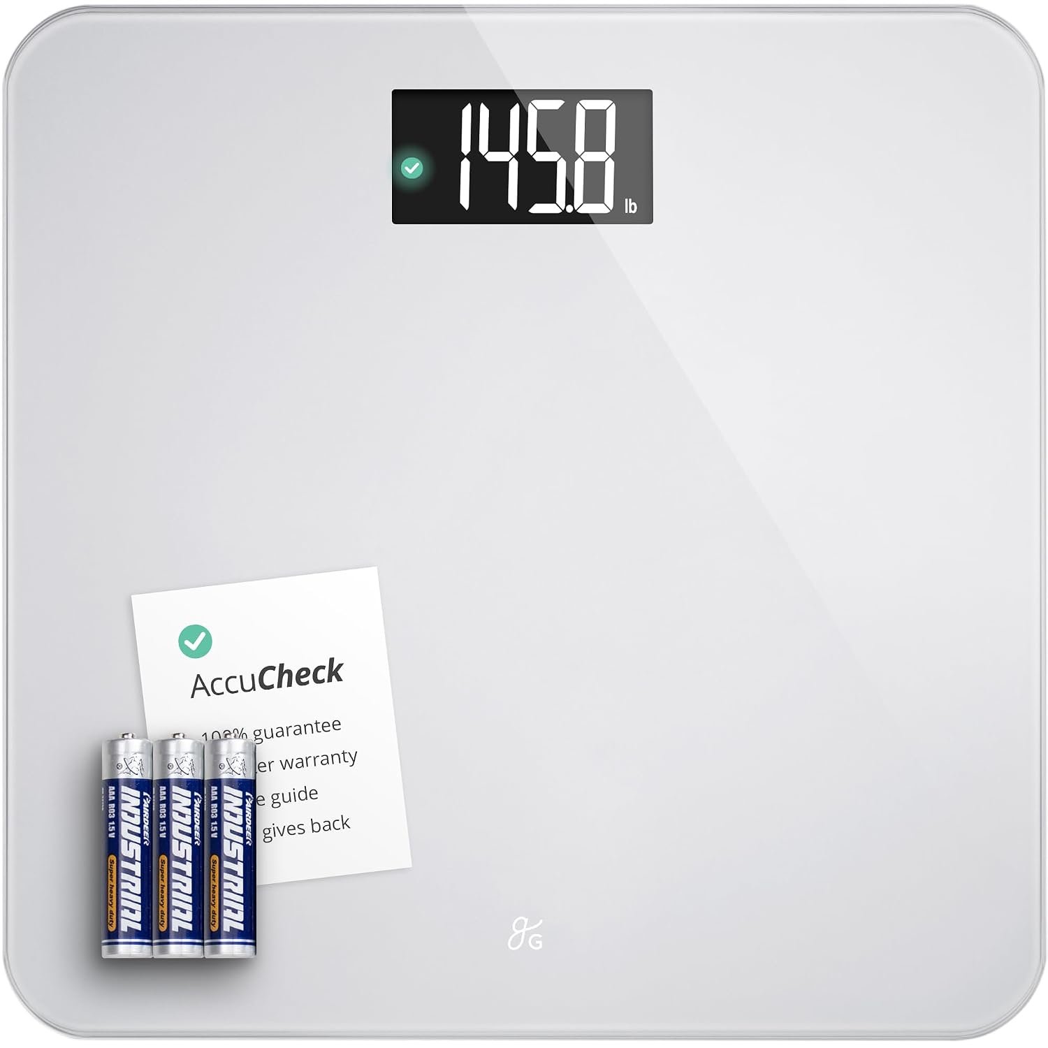 Greater Goods AccuCheck Digital Bathroom Scale for Body Weight (Pearl Gray)