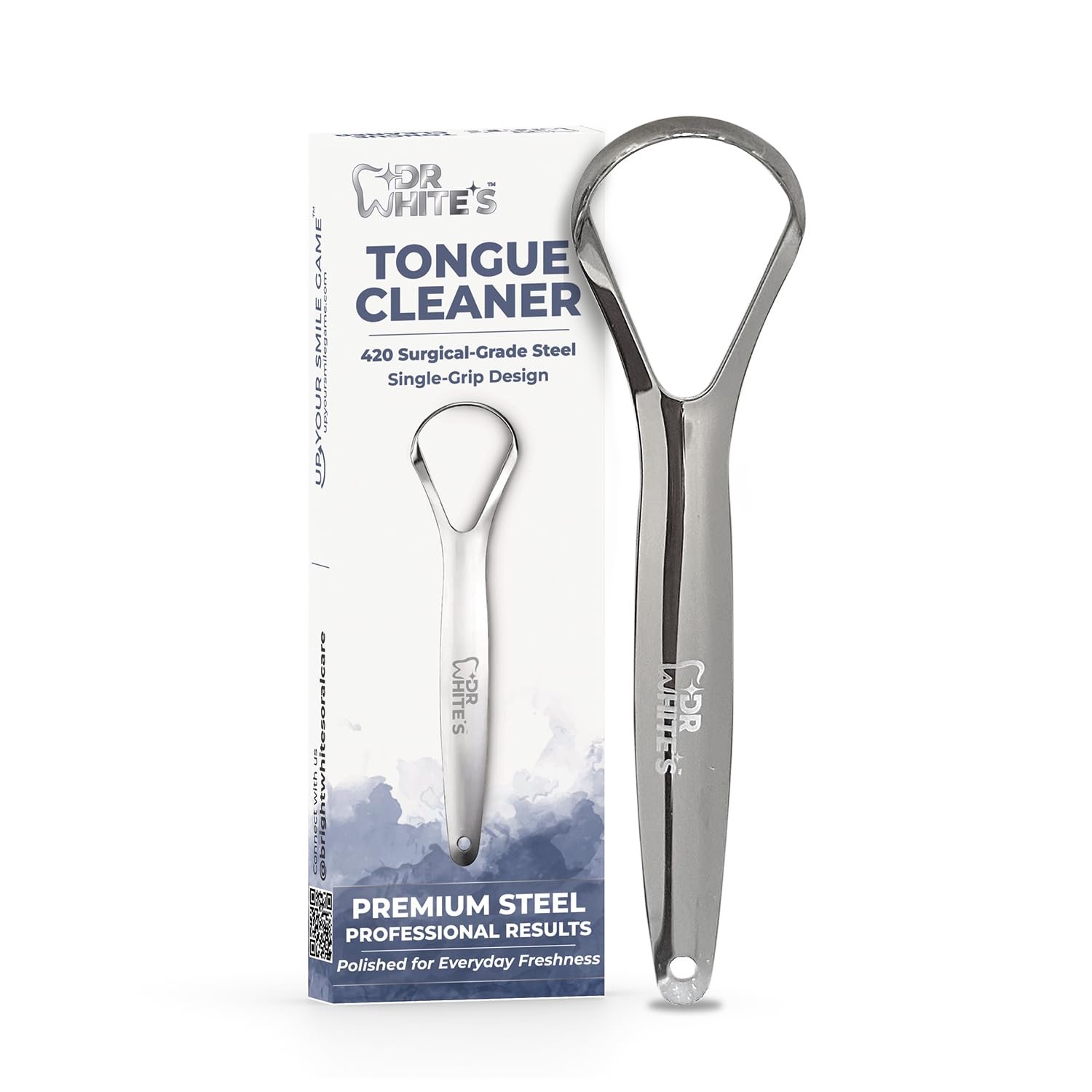 Dr. White’s Precision Tongue Care Single Grip Tongue Cleaner and Scraper