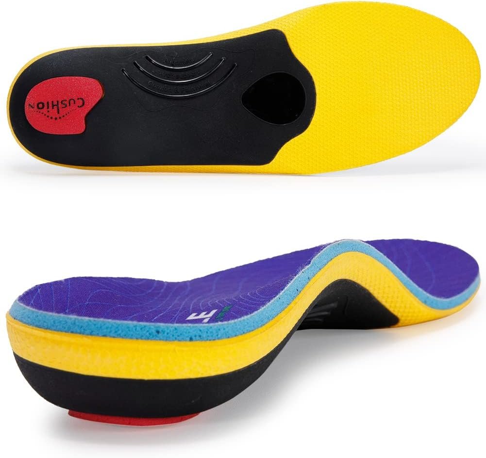 VALSOLE Heavy Duty Support Pain Relief Orthotics – 220+ lbs Plantar Fasciitis High Arch Support Insoles for Men Women, Flat Feet Orthotic Insert, Work Boot Shoe Insole, Absorb Shock with Every Step