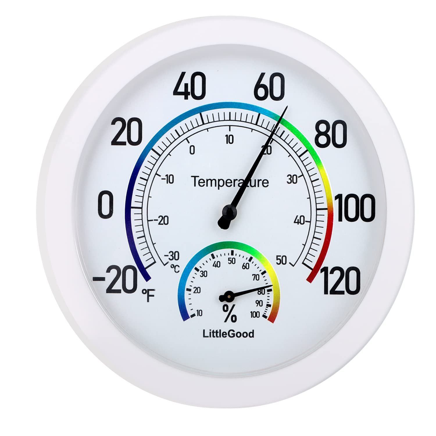 6″ Thermometer Indoor with Humidity Gauge – Wall Thermometer/Hygrometer for Home Decorative, Updated Analog Dial Temperature Humidity Monitor for Room Temp