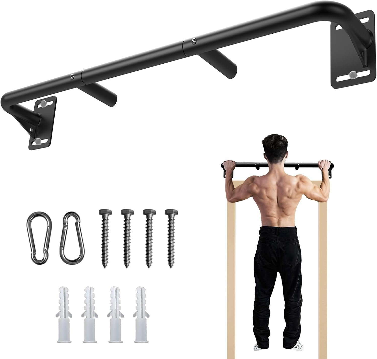 Fitarc Joist Mount Pull Up Bar, Wall Mount Pull Up Bar for Home Gym