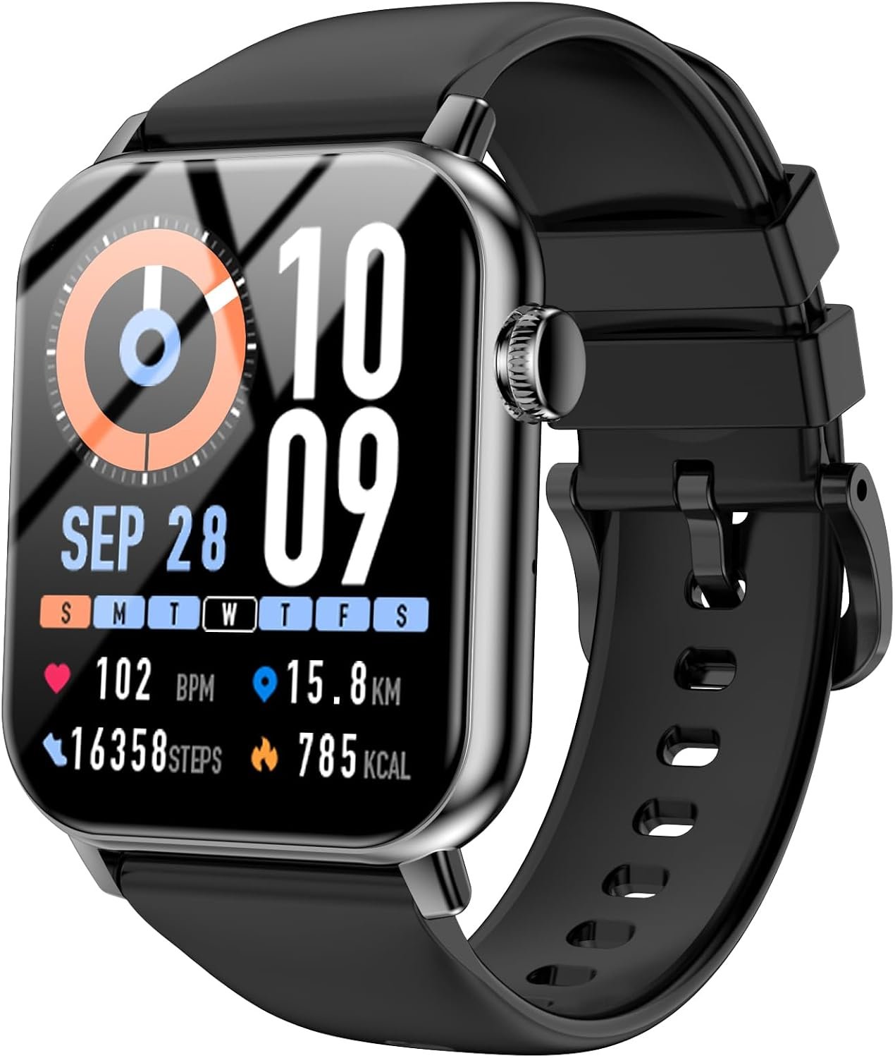 Smart Watches for Men Women with Bluetooth Calling, 1.83″ HD Touchscreen Fitness Tracker, IP68 Waterproof, 120+ Sports Modes, Heart Rate & Sleep Monitor, Activity Tracker for iPhone Android (Black)