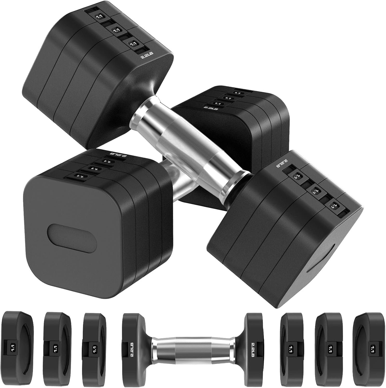 Hezeyferg Adjustable Dumbbell Set,Adjustable Weight Dumbbells for Women/Men