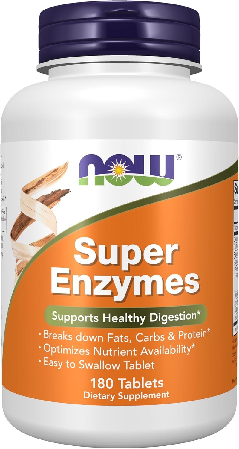 NOW Supplements, Super Enzymes, Bromelain, Ox Bile, Pancreatin, 180 Tabs