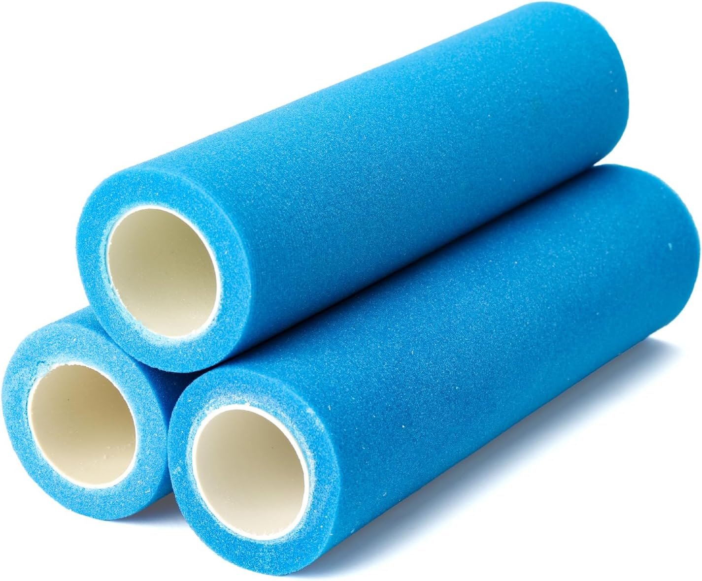 Bates- 9 Inch Foam Paint Roller Covers, 3 Pack, 3/8″ Nap, Blue, High Density Foam Roller Covers for Painting Doors, Houses, Cabinets, Ceilings, Furniture, Smooth Even Finishes, Flat Surfaces