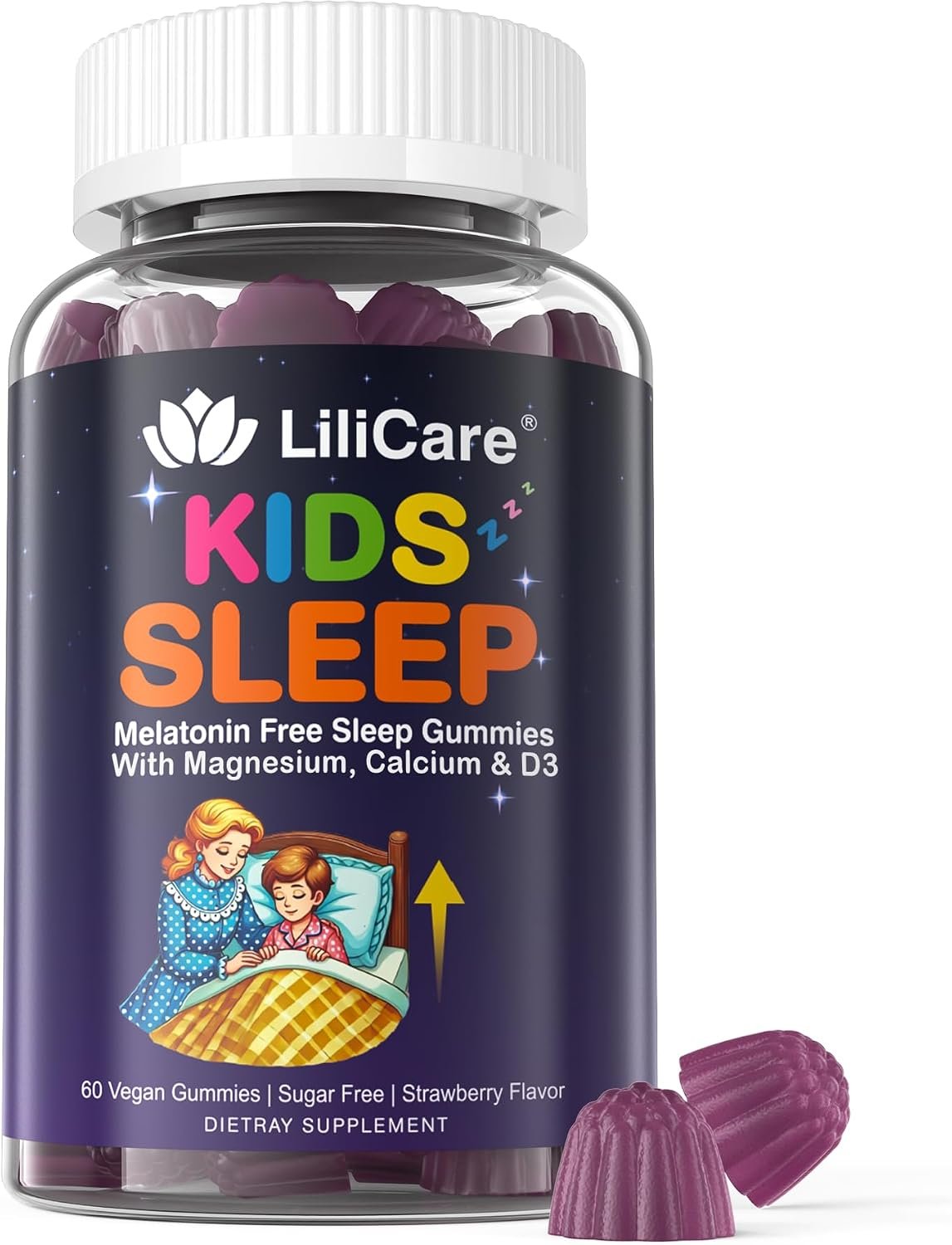 Kids Sleep Gummies – Magnesium Glycinate Gummies, Melatonin Free Sleep Aid