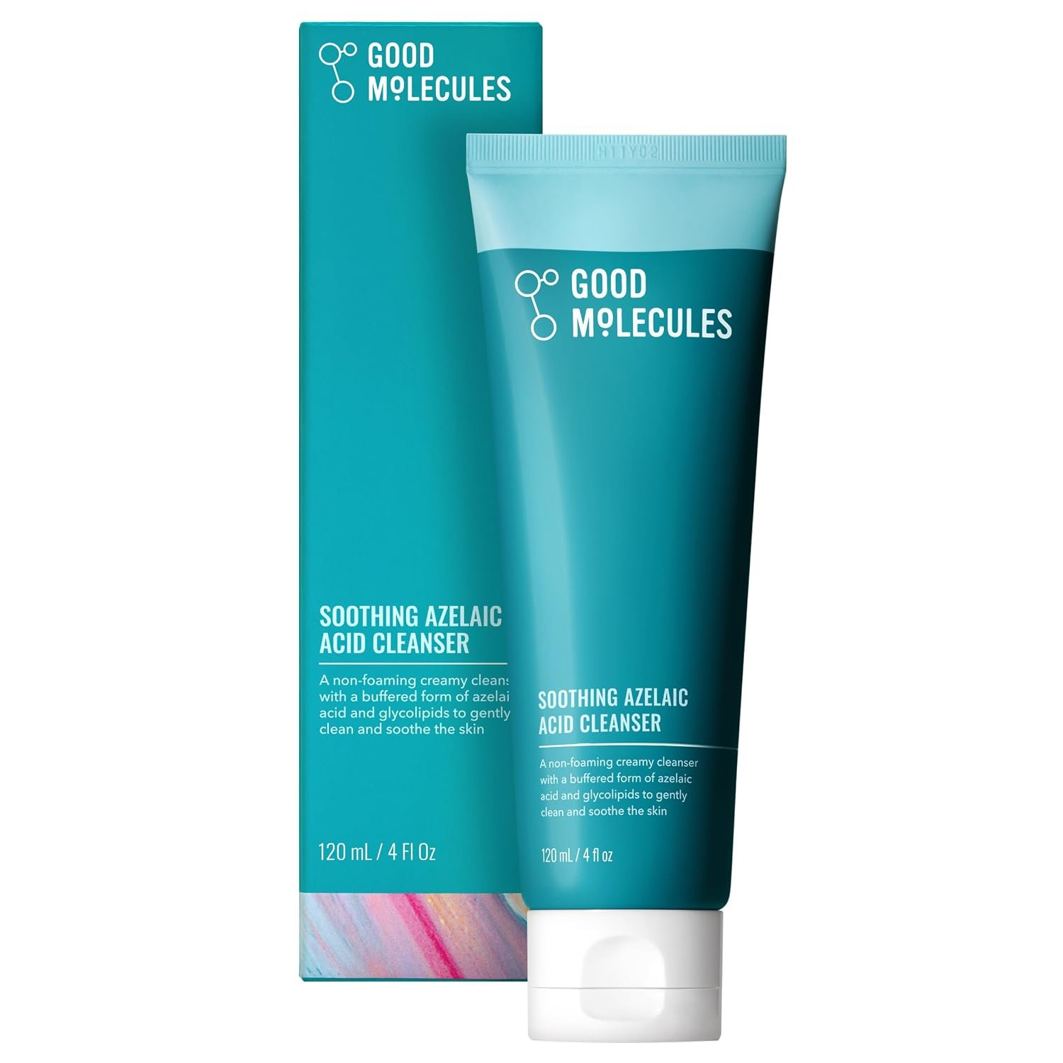 Good Molecules Soothing Azelaic Acid Cleanser – Gentle Creamy Non-Foaming Face Wash for Oily & Sensitive Skin – Vegan & Fragrance-Free – 120 ml