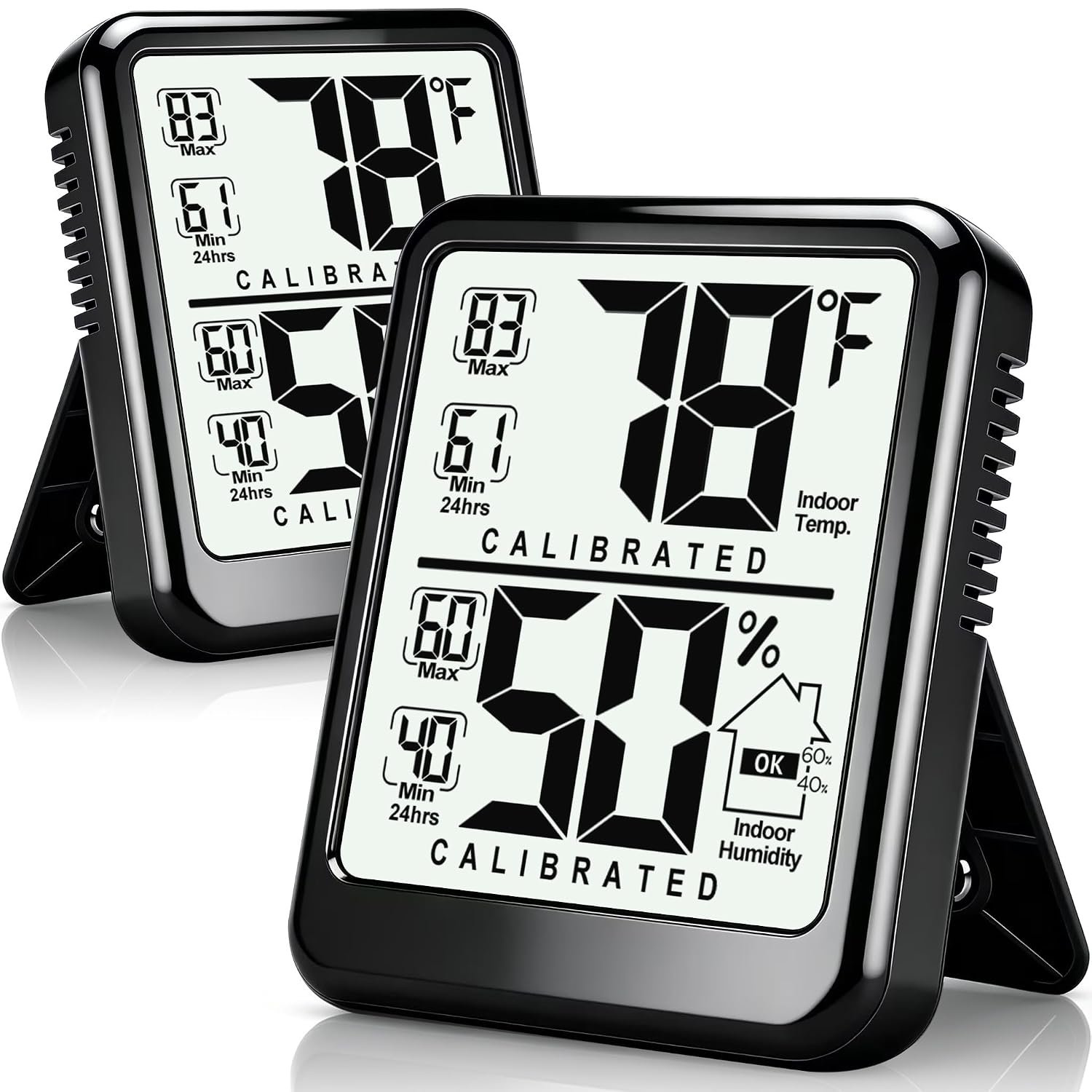 Antonki 2 Pack Room Thermometer Indoor Hygrometer with Max/Min Record