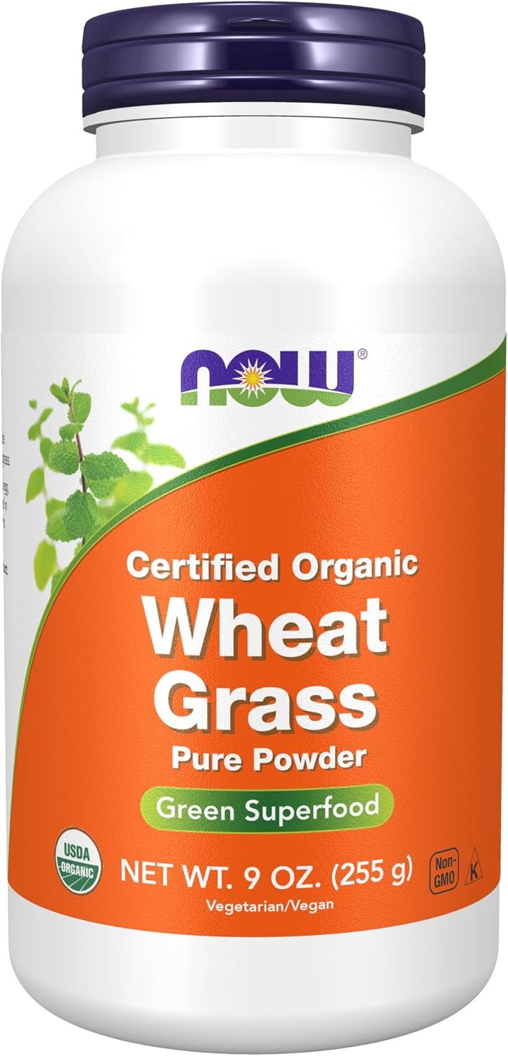 NOW Supplements, Organic Wheat Grass Powder, Green Superfood, 9 oz