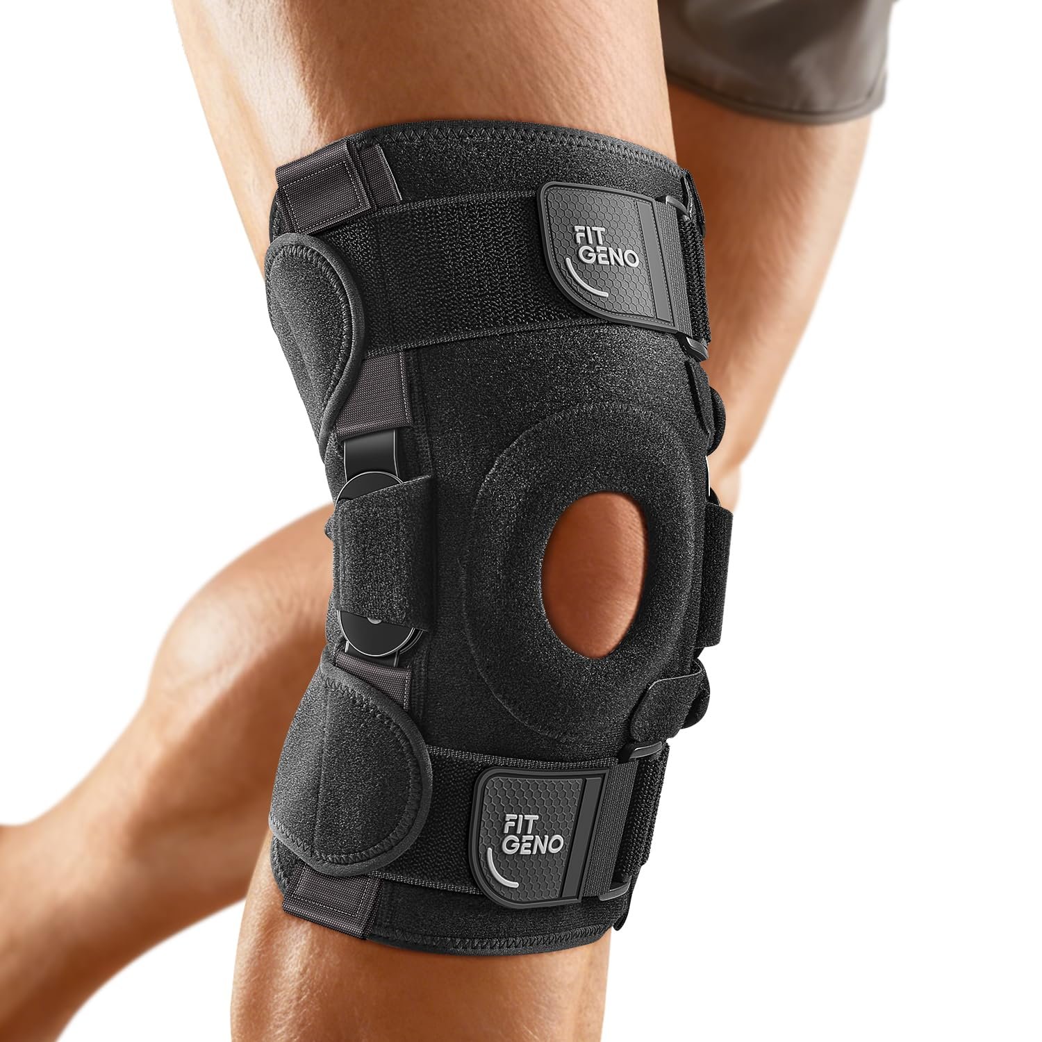 Fit Geno Hinged Knee Brace for Meniscus Tear, Men & Women, Side Stabilizers
