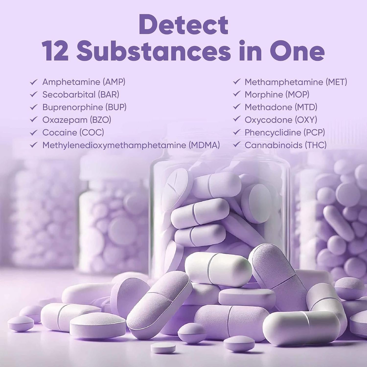 Prime Screen [5 Pack] 12 Panel Urine Drug Test Kit (AMP, BAR, BUP, Benzos BZO, COC, mAMP, MDMA, MOP, MTD, OXY, PCP, Marijuana THC) – WDOA-6125